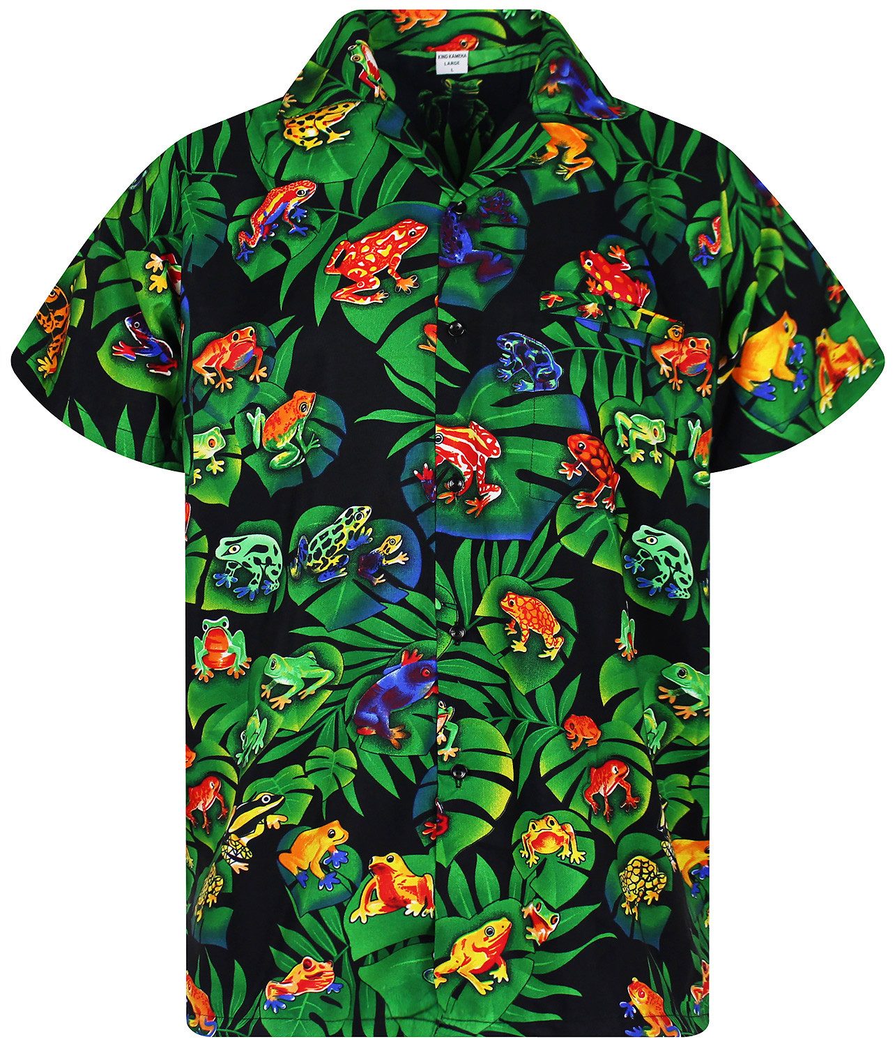 King Kameha Hawaiihemd Frogs Funky Hawaii-Hemd Herren Kurzarm Front-Tasche günstig online kaufen