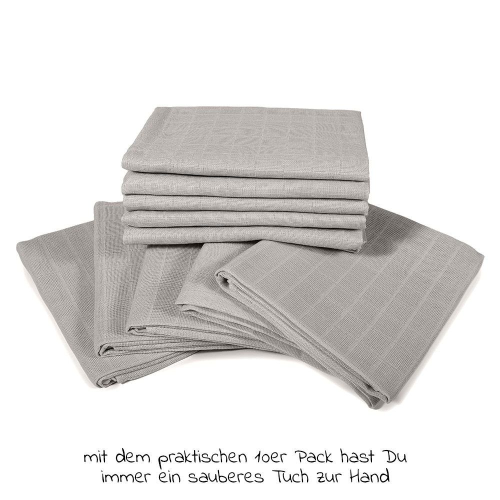 Makian Stoffwindeln Grau, Mullwindeln Mulltücher - 10er Pack 80 x 80 cm - Stoffwindeln