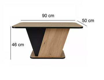 designimpex Couchtisch Design Couchtisch GSC-111 Eiche Artisan - Schwarz matt Stauraum Tisch