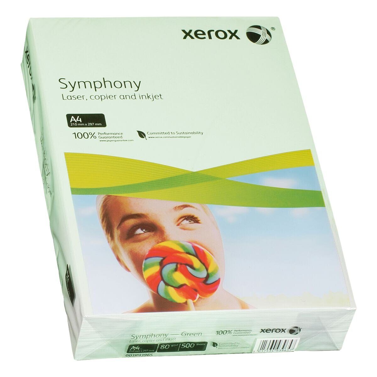 Xerox Drucker- DIN Blatt Symphony, A4, grün g/m², 80 Format Kopierpapier 500 und Pastellfarben