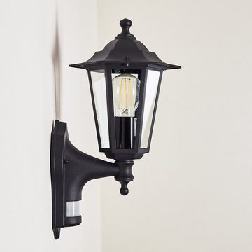 hofstein Außen-Wandleuchte »Rivale« Außenwandlampe, Aluguss in Schwarz m. Klarglas-Scheiben, ohne Leuchtmittel, m. E27, m. Bewegungsmelder