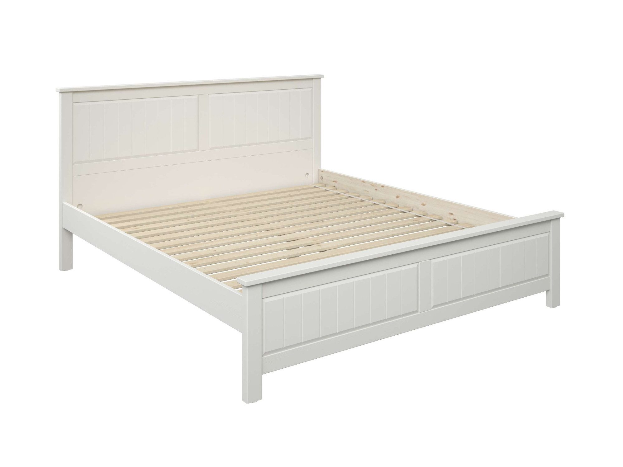 OTTO home Massivholzbett Northwood, Landhausstil, mit Lamellen und Kassetten, Made in EU (Liegefläche 180x200cm), inklusive Lattenrost, stilvolles Design, Schubkasten optional (748832)