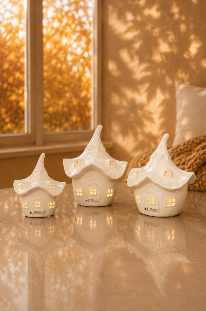 TIZIANO - DESIGN & EMOTIONS Dekofigur Deko Haus Bobelli creme-weiß LED