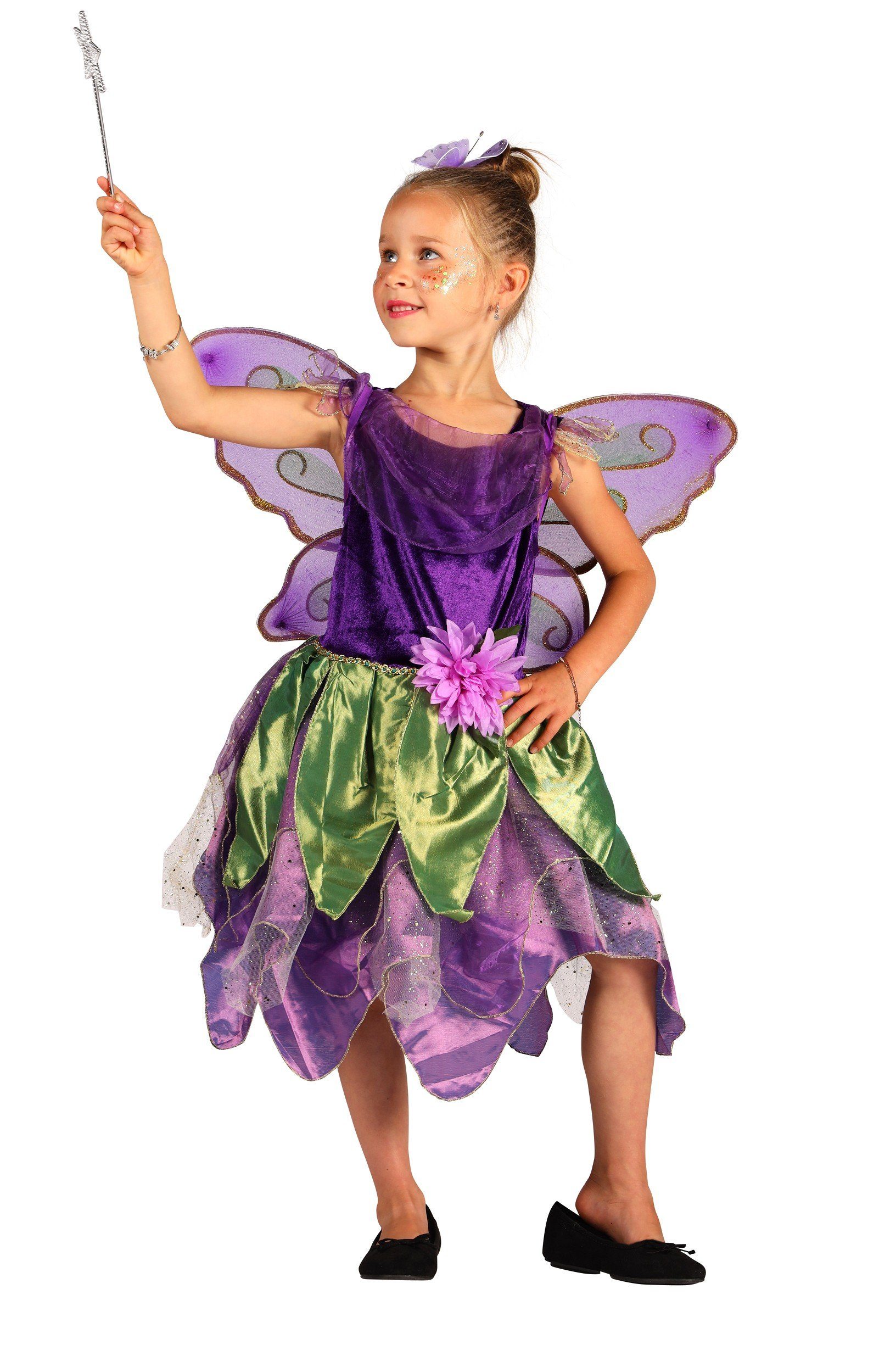 thetru Kostüm Elfenkostüm Fee 'Leela' für Mädchen - Lila Grün