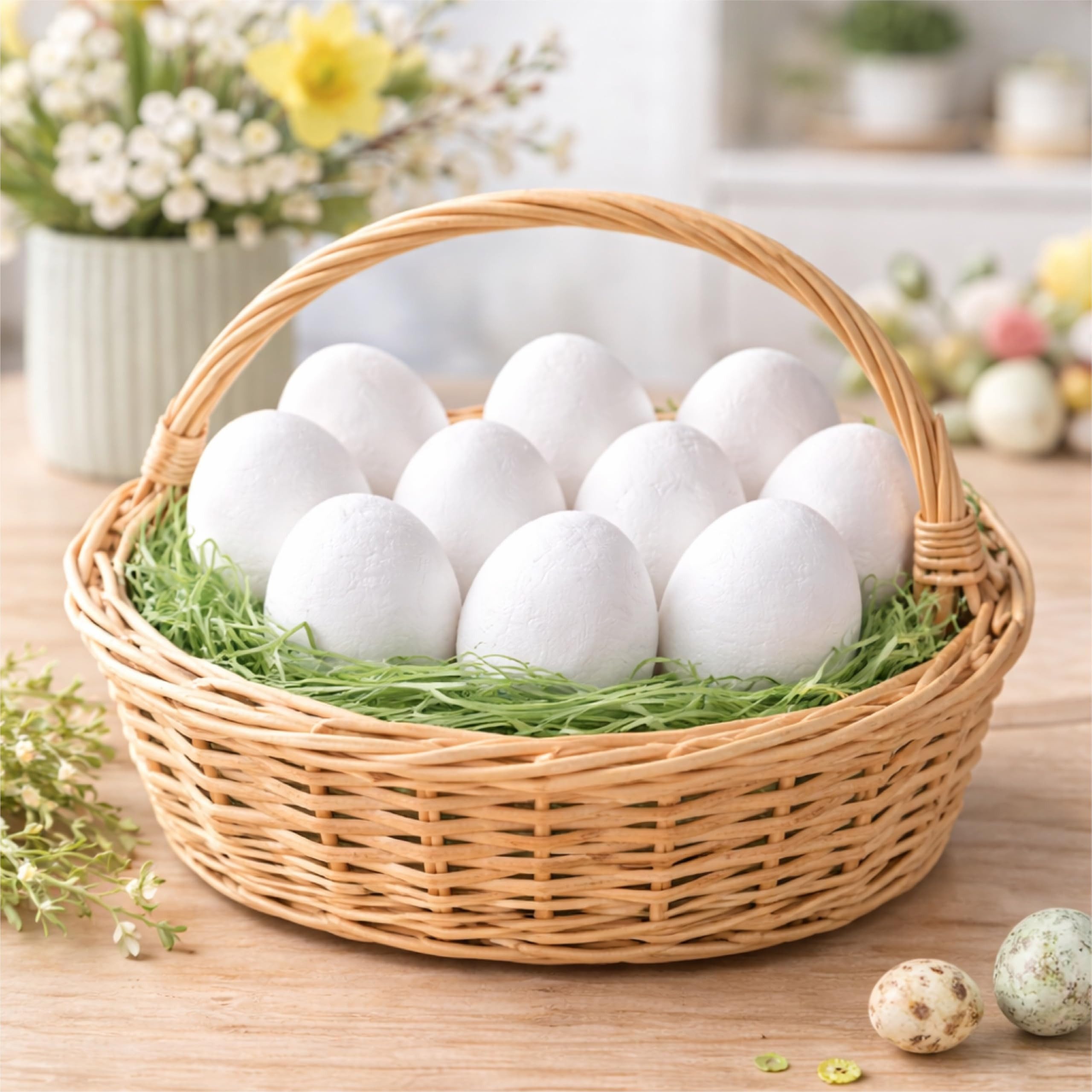 Hey!Easter® Styropor-Ei 50x Styroporeier - Ostereier zum Basteln - Ostern Deko Dekoration, Zum Bemalen, Bekleben und Verzieren