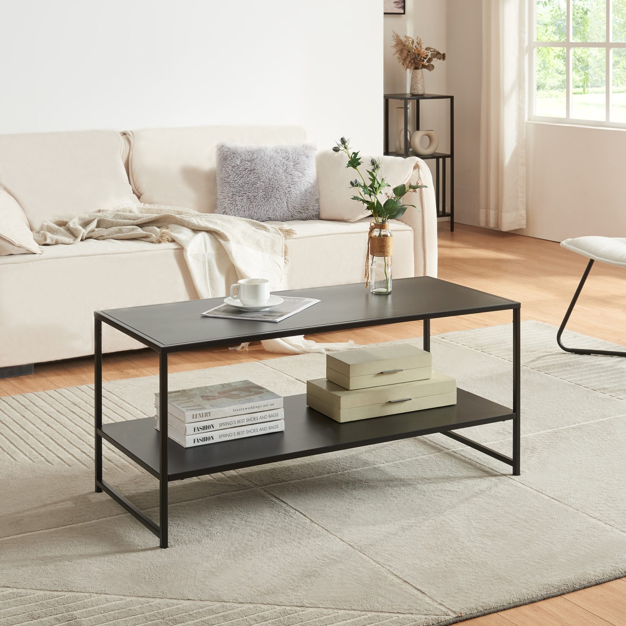 en.casa Couchtisch, »Ruokolahti« mit Ablage 102x43x46cm günstig online kaufen