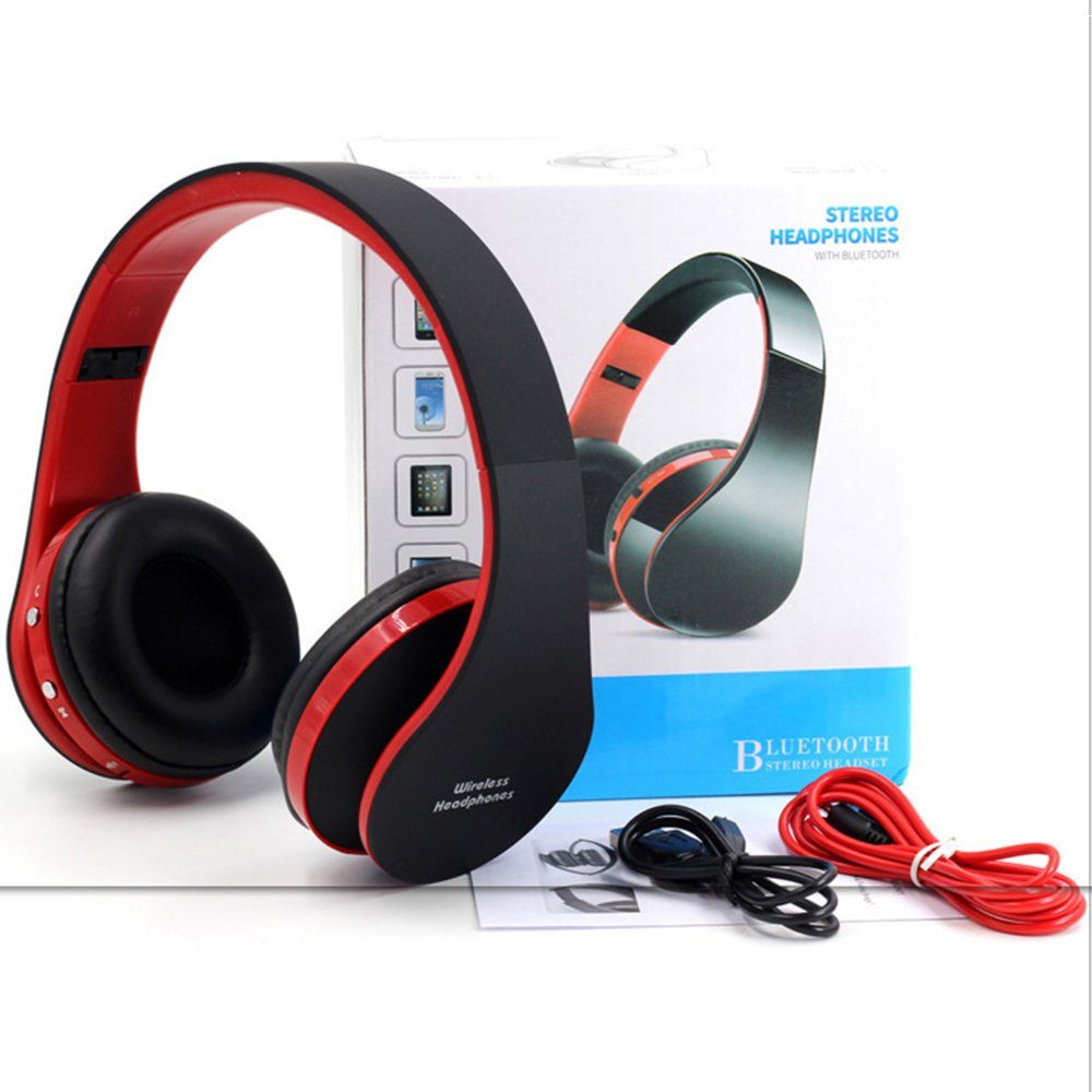 GelldG Bluetooth Over HiFi Kabellose Stereo Kopfhörer, Kopfhörer schwarz Bluetooth-Kopfhörer Ear