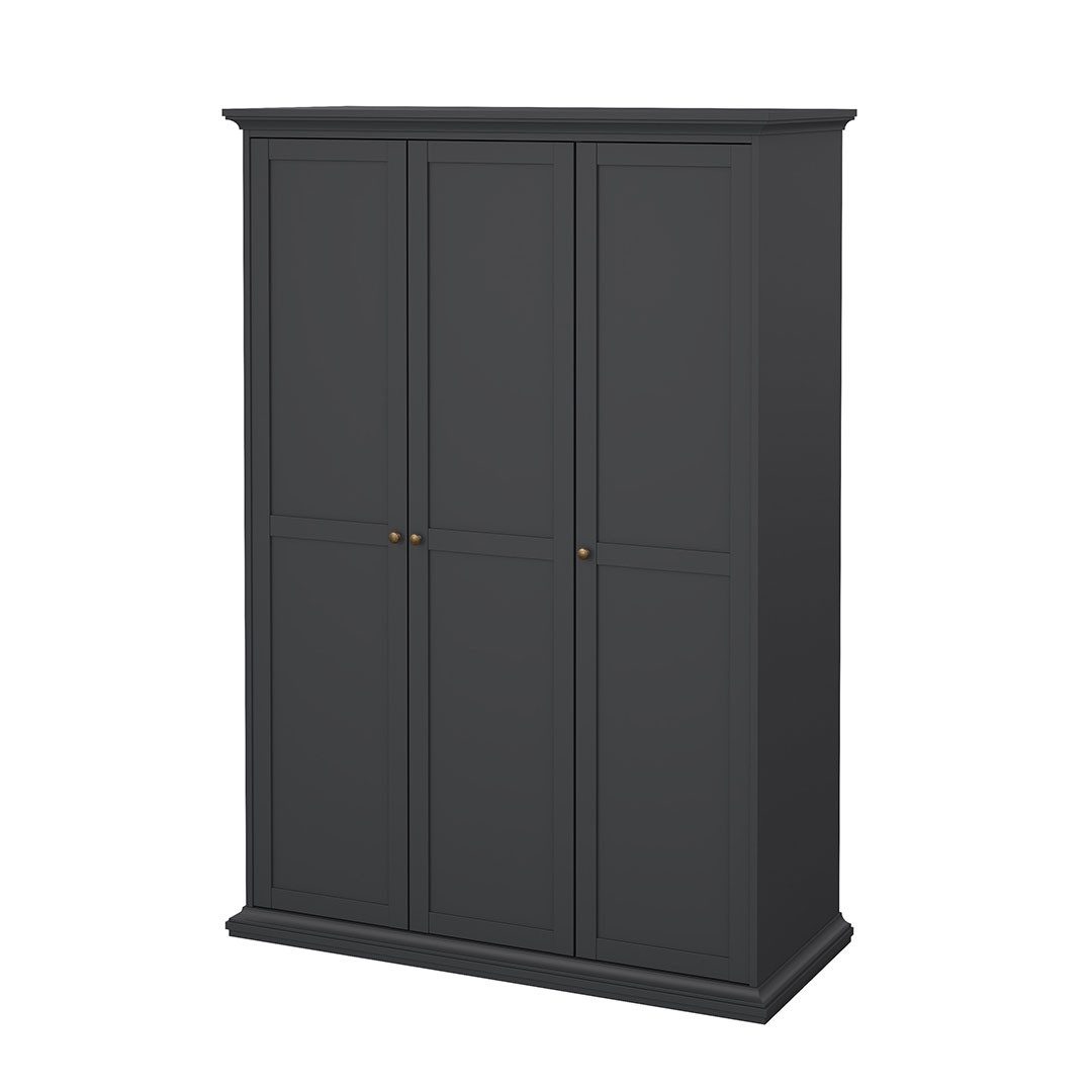 ebuy24 Kleiderschrank Venedig Kleiderschrank 3 Türen matt grau.