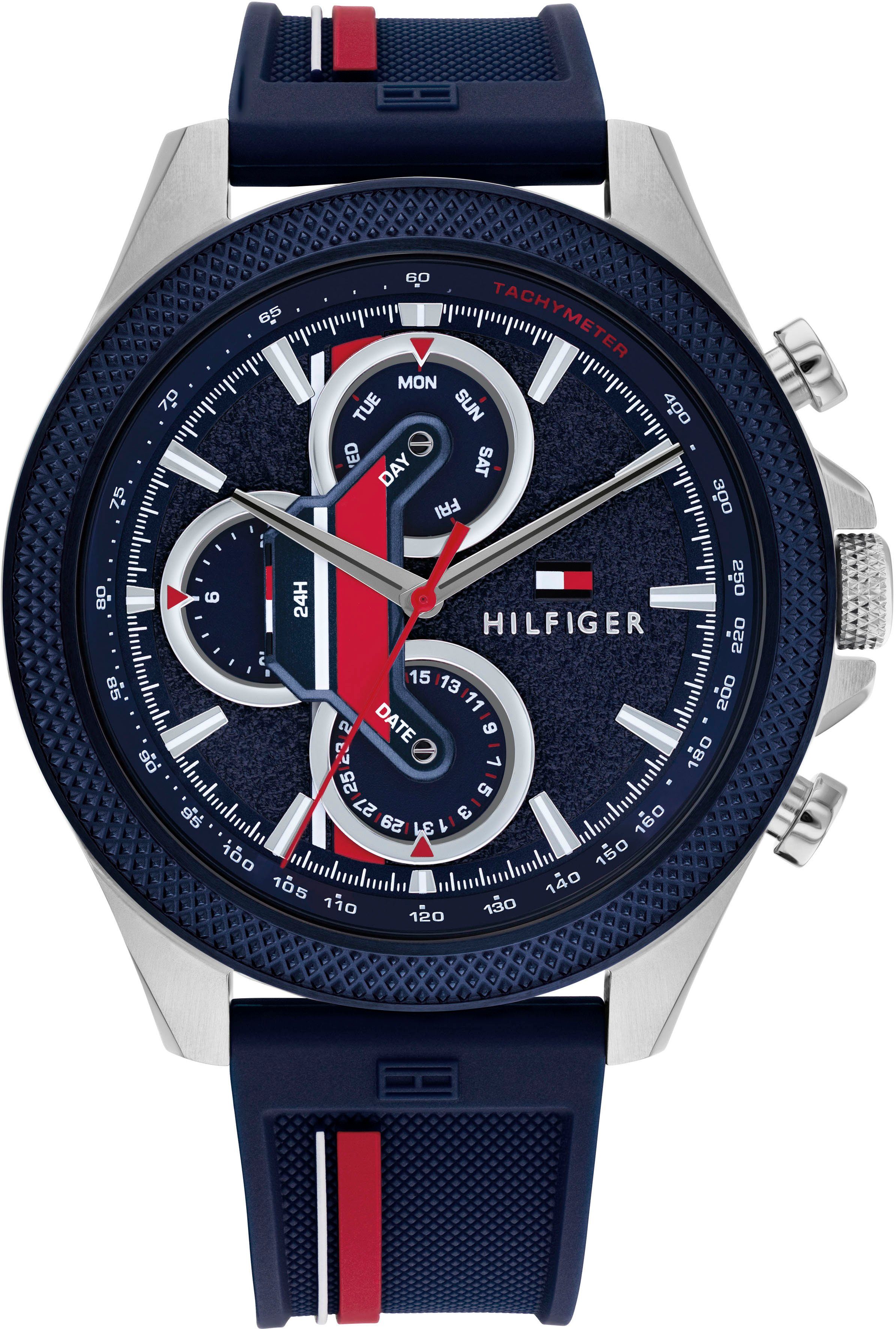 Tommy Hilfiger Multifunktionsuhr SPORT, 1792083, Quarzuhr, Armbanduhr, Herrenuhr, Datum, 12/24-Std.-Anzeige, analog