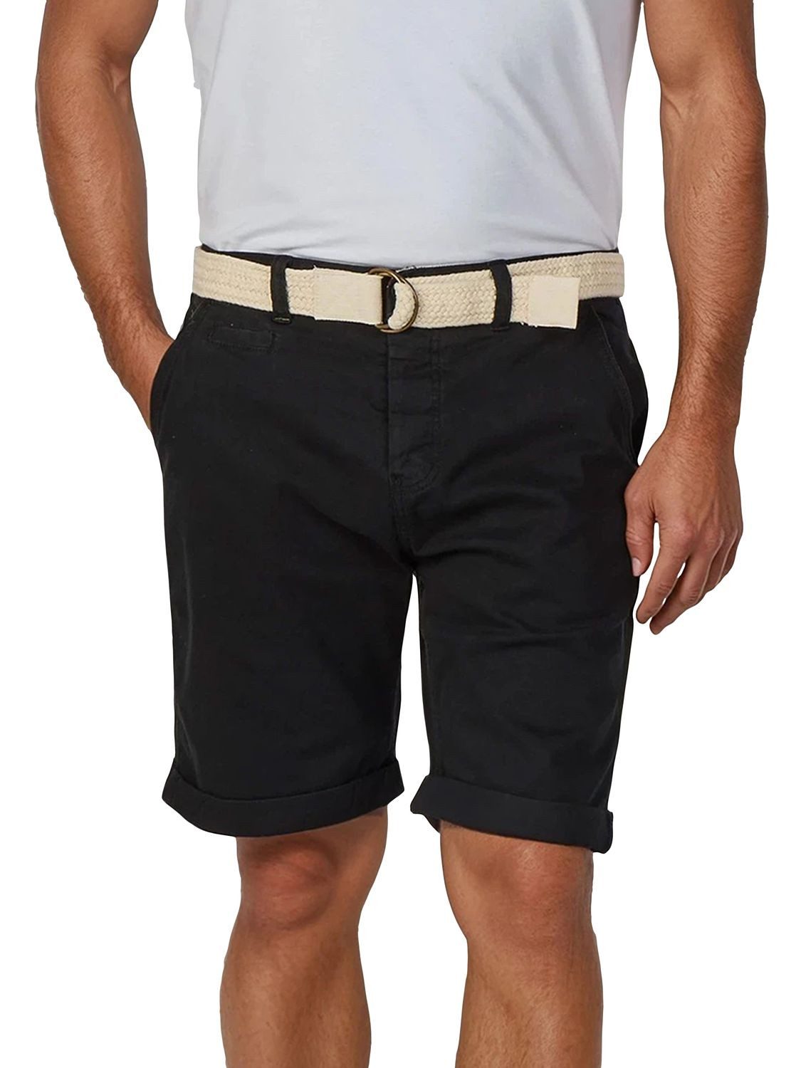 riverso Chinoshorts Herren Shorts RIVHenry Regular Fit Bermudashorts mit Gürtel