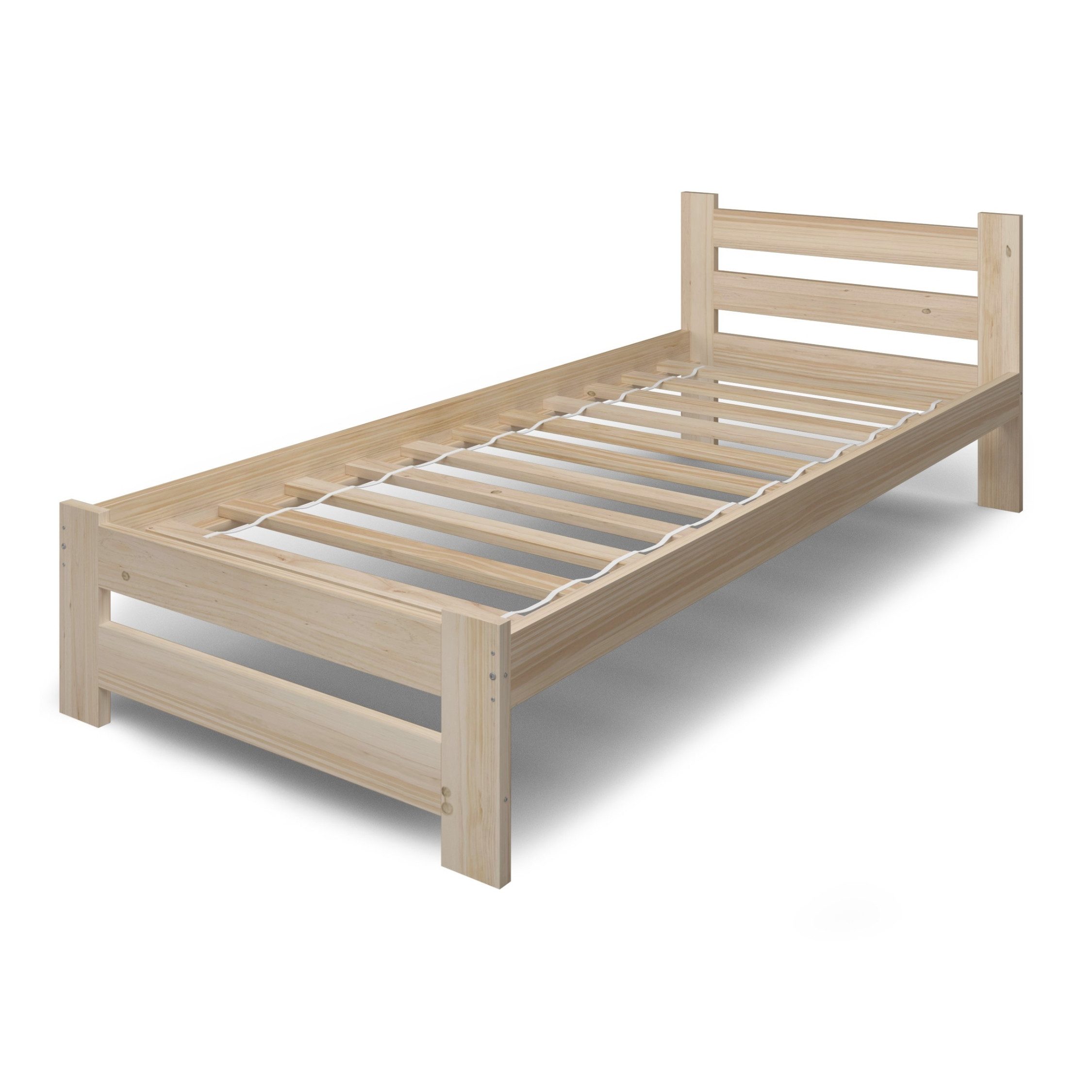 Home Collective Holzbett mit Lattenrost Modern Bett Kiefer Bettgestell Massivholzbett Klassisch (90x200, 120x200, 140x200, 160x200 cm), Einzelbett, Skandi Boho  – Bild 4 von 5