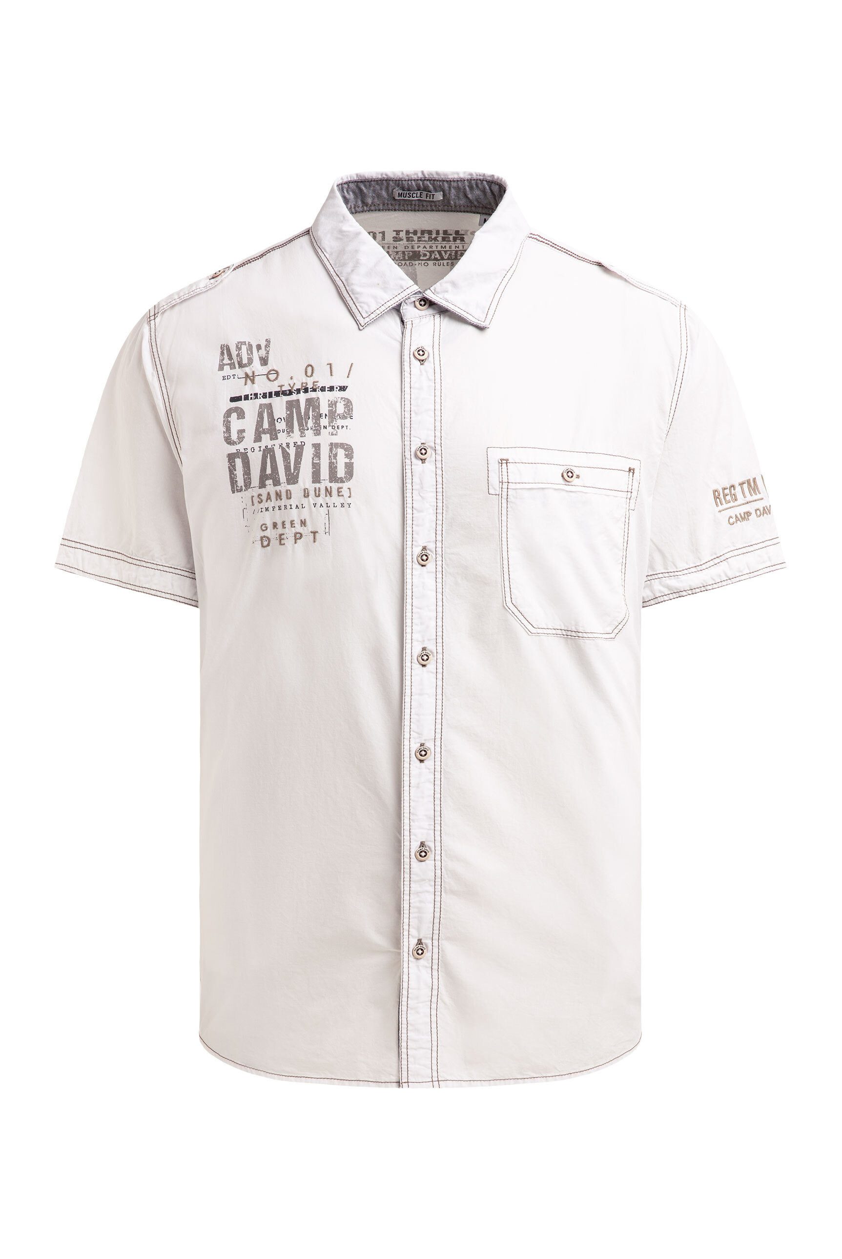 CAMP DAVID Kurzarmhemd mit Kentkragen