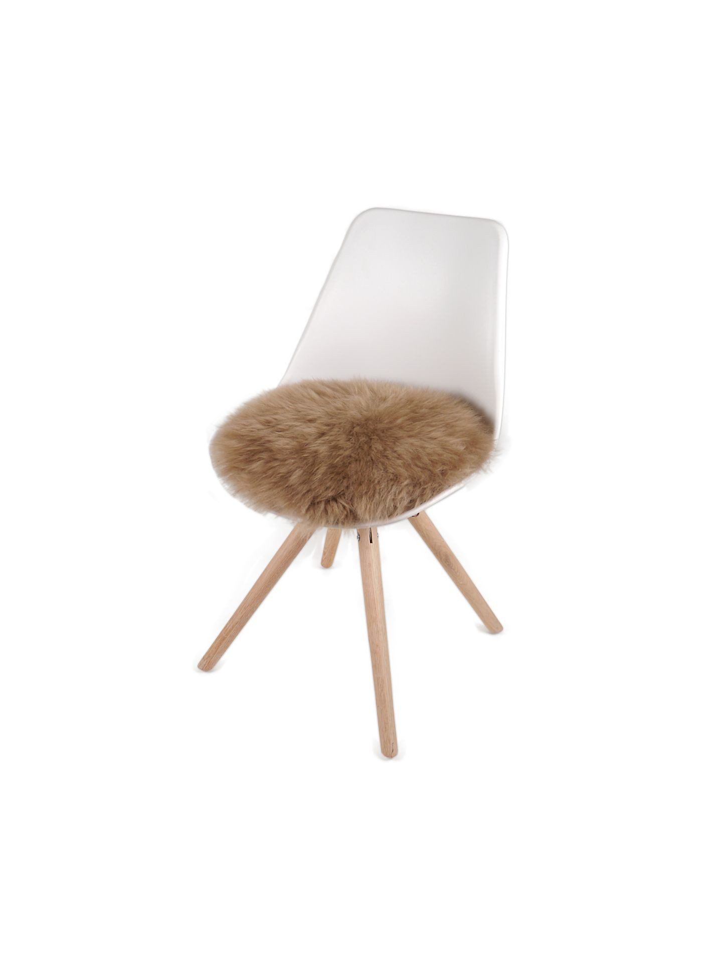Kaiser Sitzauflage SCHAF-/LAMMFELL- Sitzauflagen, 35 cm rund, Fb. Cappuccino