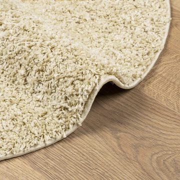 Teppich Teppich Shaggy Hochflor Modern Golden Ø 120 cm, vidaXL, Höhe: 0 mm