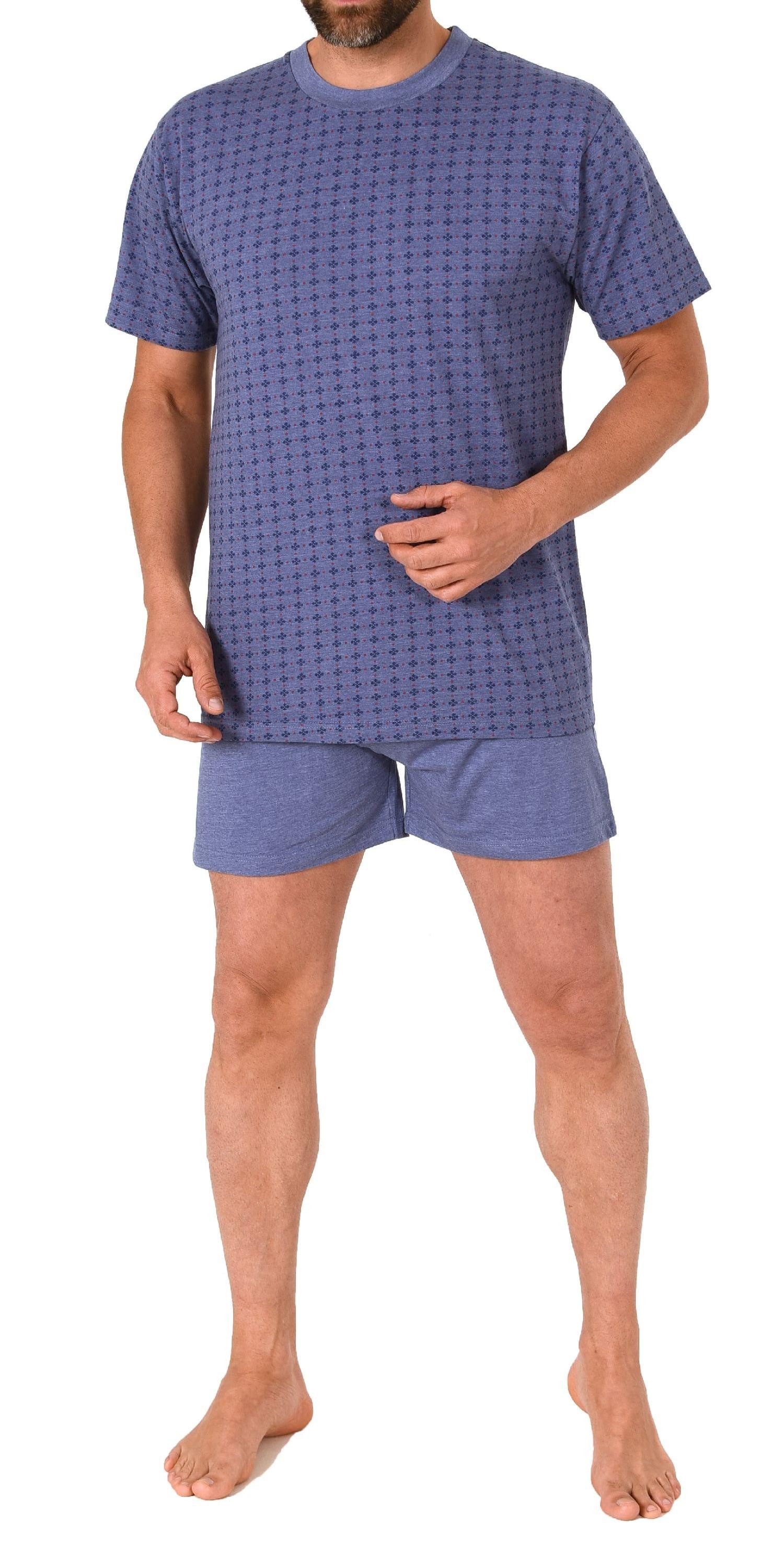 RELAX by Normann Pyjama Herren Schlafanzug kurzarm Shorty in Minimal-Optik - 122 10 872