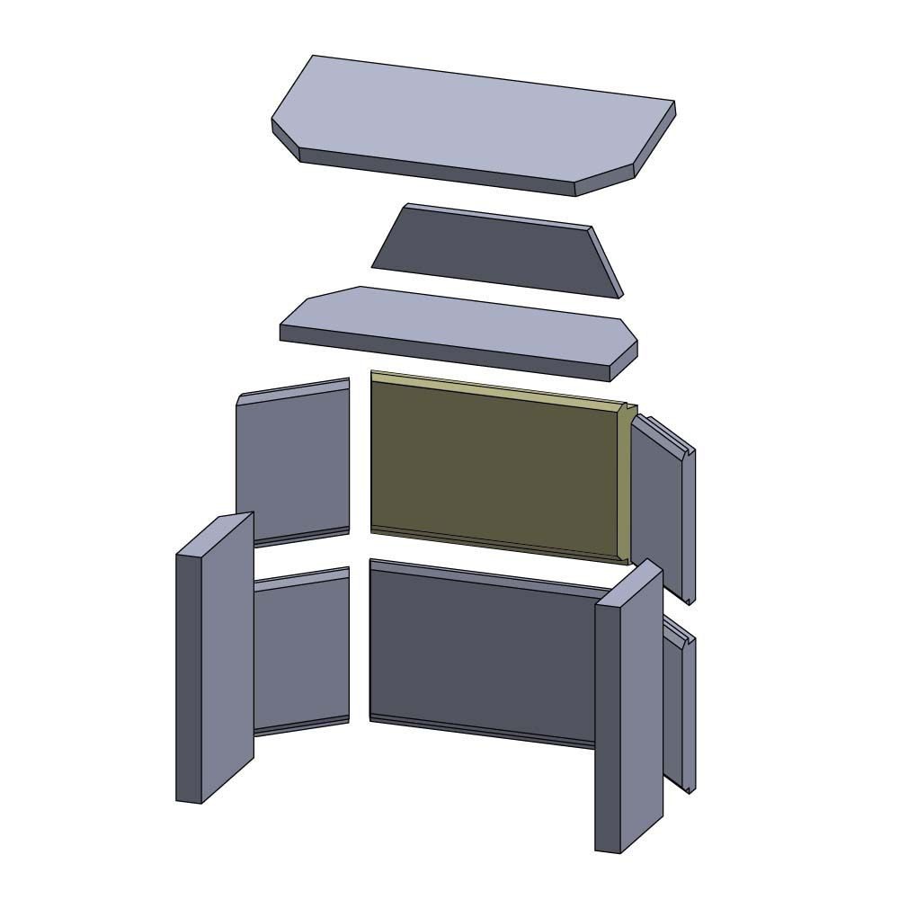 Feuerfest 123 GmbH Feuerraumplatten Rückwandsteine passend für verschiedene Ofenmodelle und Hersteller, aus Schamotte oder Vermiculite, feuerfest & hitzebeständig
