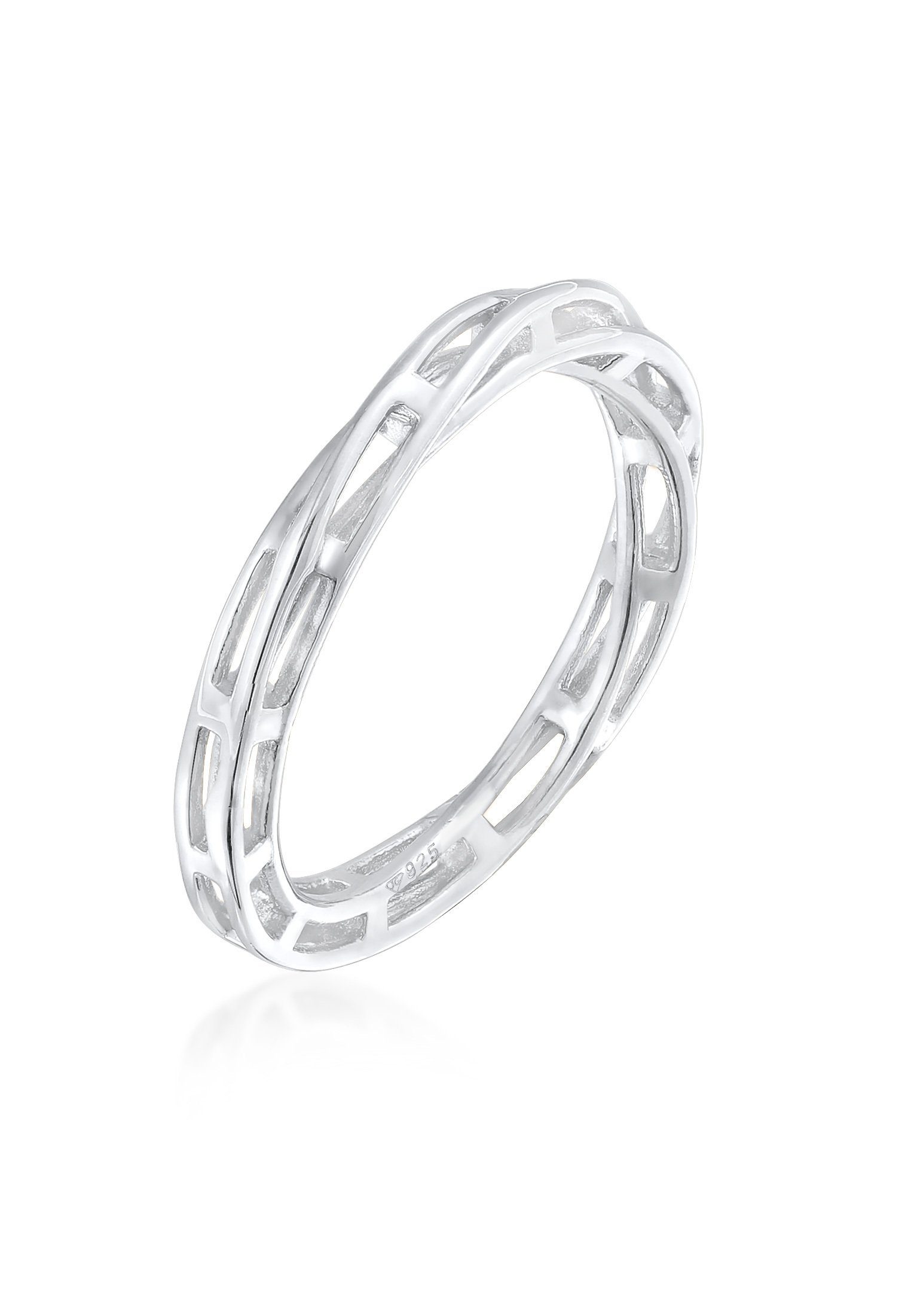 Fingerring Bandring Gedreht Ketten Design 925 Silber