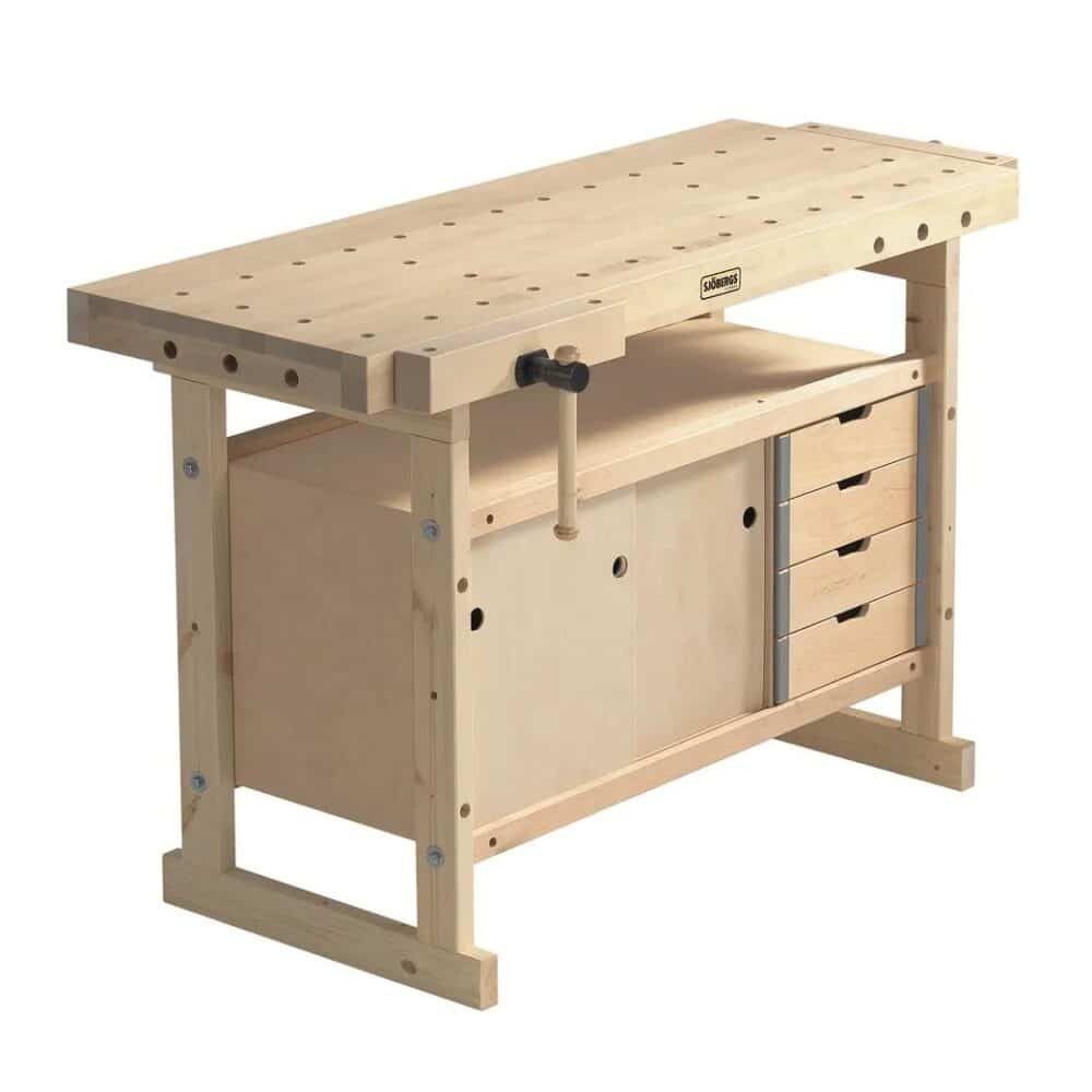 Sjöbergs Werkbank Sjöbergs Hobelbank Nordic 1450 mit Unterschrank 0042, Birke, 134 cm