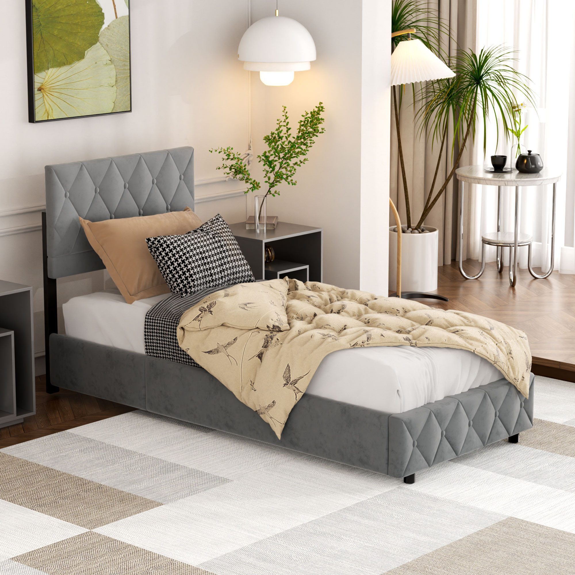 STILVORA Polsterbett mit bettkasten,Stauraumbett Boxspringbett 90x200 günstig online kaufen