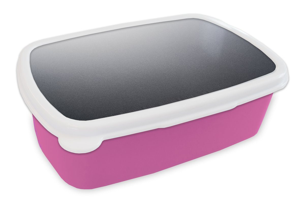 MuchoWow Lunchbox Aluminiumdruck - Metall Grau, Erwachsene, Kinder, - Kunststoff Snackbox, Kunststoff, Brotbox Brotdose rosa für Mädchen, (2-tlg)