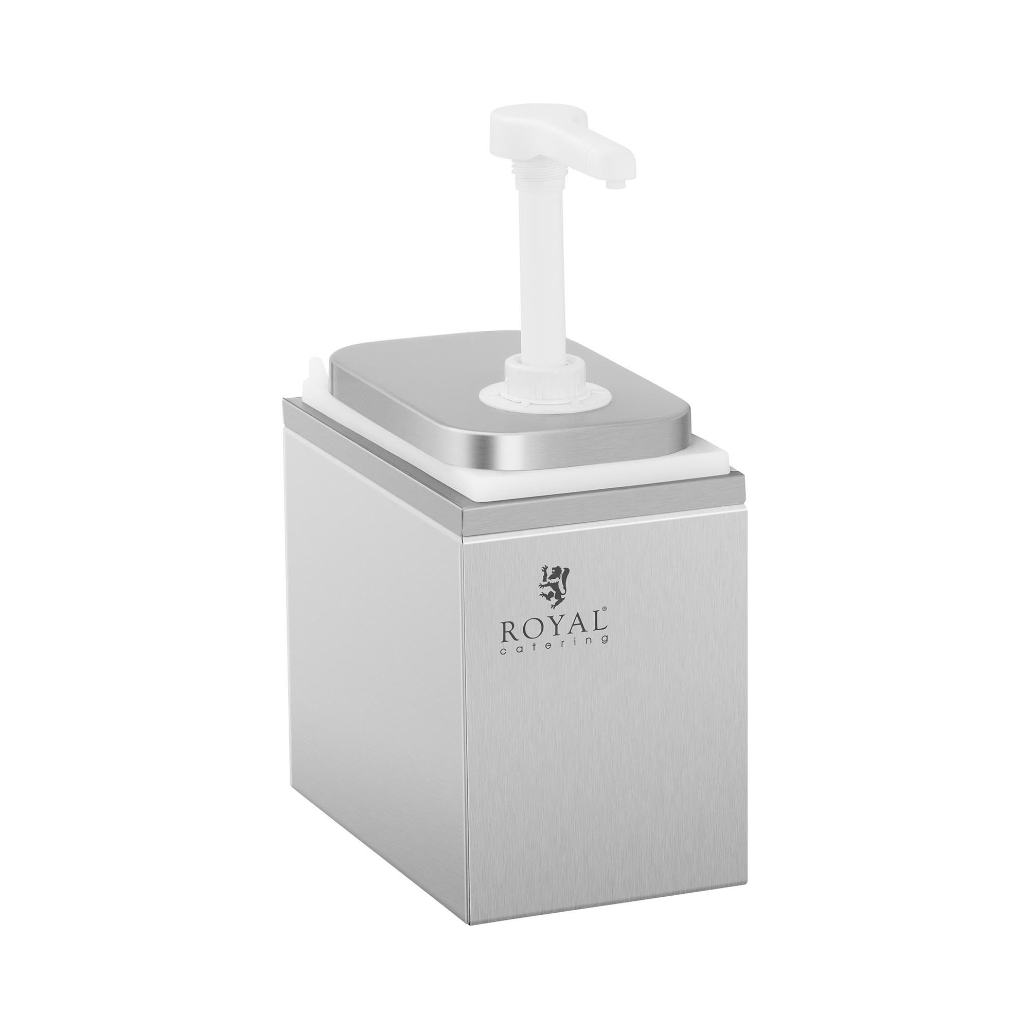 Royal Catering Sauciere Saucenspender Pumpspender Senfspender Dosierspender Edelstahl 1 Pumpe