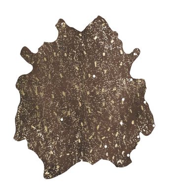 Fellteppich Glam 110 Lederteppich, Kayoom, rechteckig, Höhe: 3 mm, 100 % Rindslederfell, Unikat, Akzente in Silber/Gold