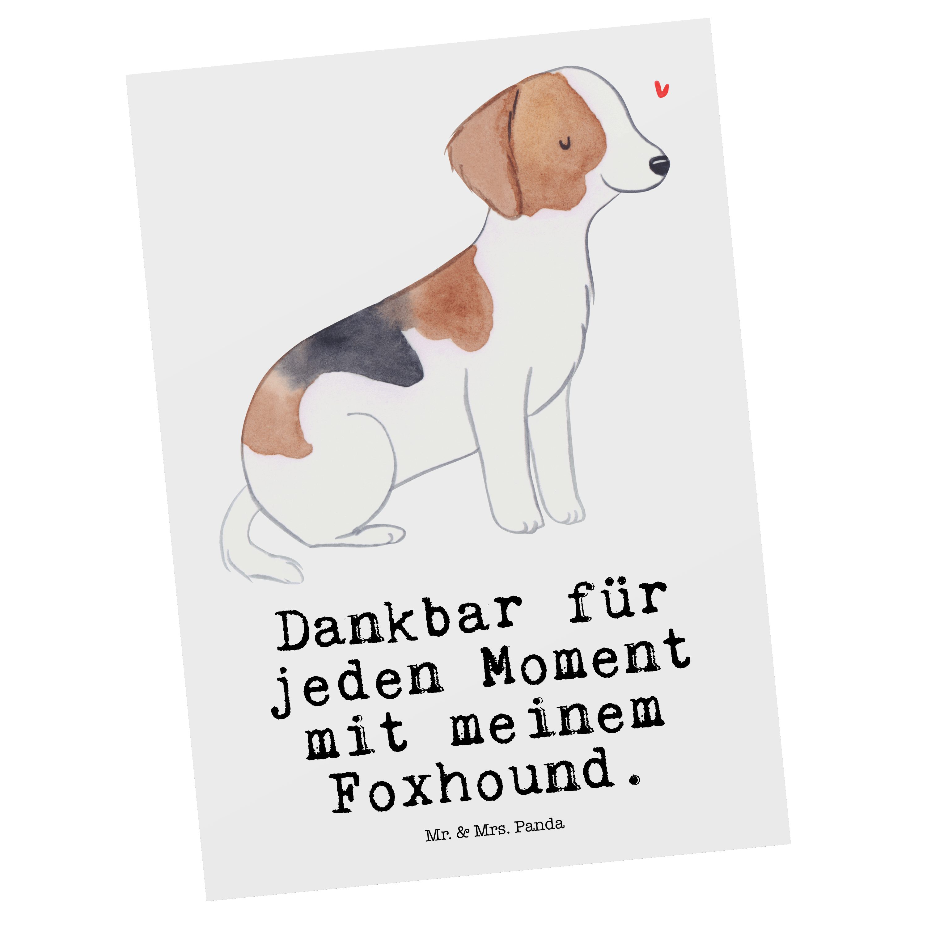 Mr. & Mrs. Panda Postkarte Foxhound Moment - Weiß - Geschenk, Jagdhund, Geschenkkarte, Hund, Kar