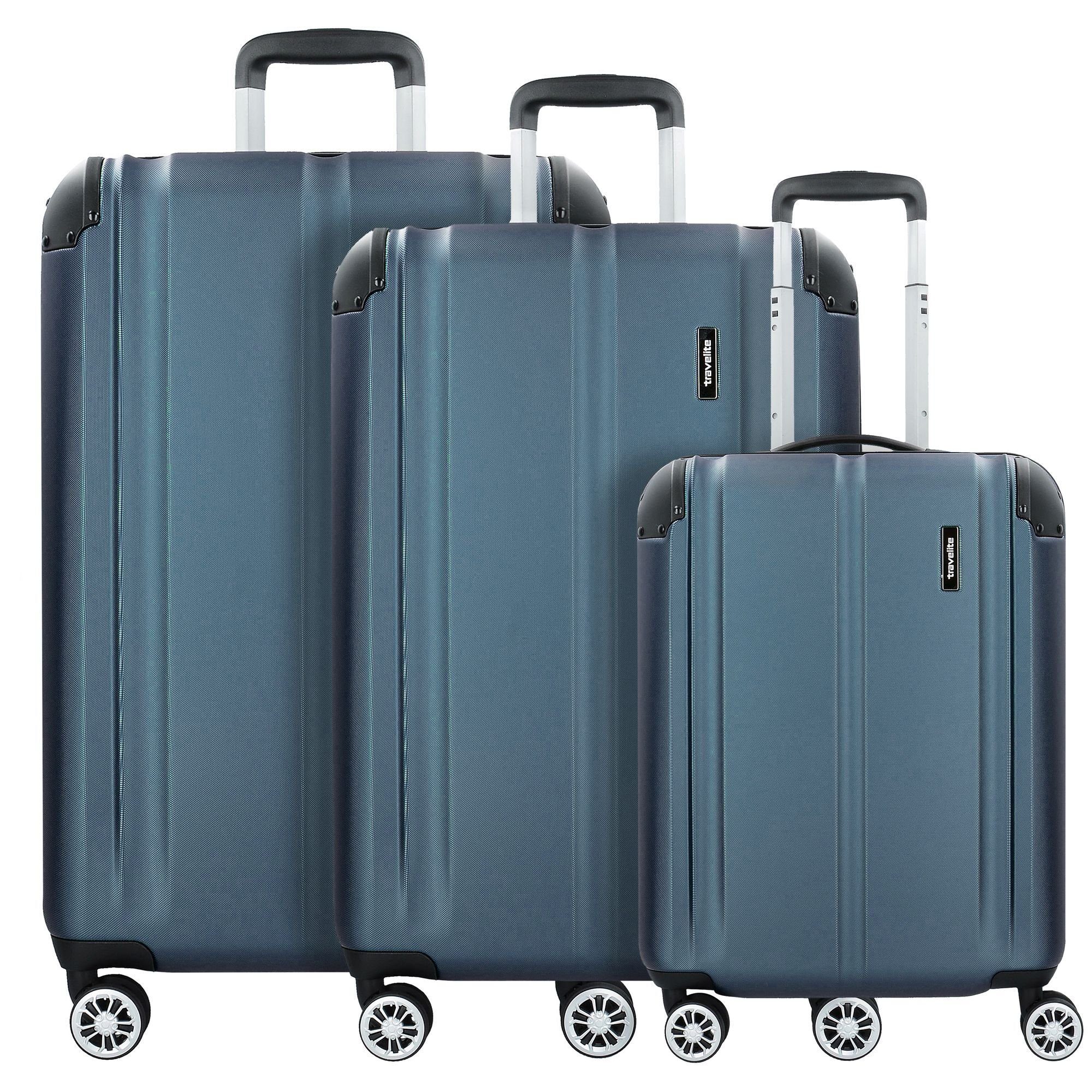 travelite Trolleyset City, 4 Rollen, (3-teilig, 3 tlg), ABS