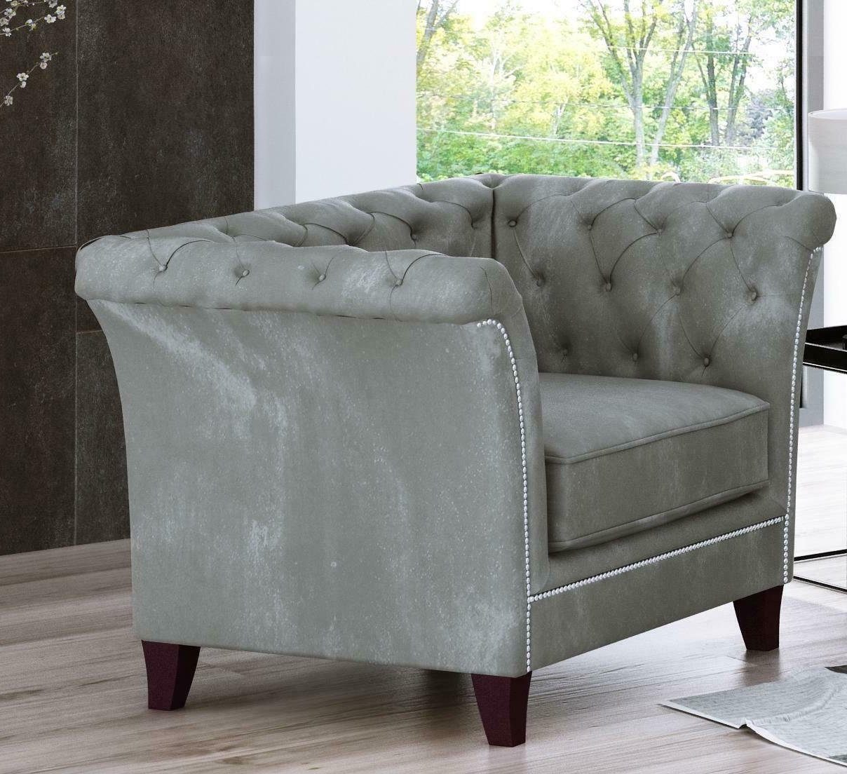 Xlmoebel Chesterfield-Sessel Samtiger Chesterfield-Sessel in klassischem Design (Sessel), Hergestellt in Europa