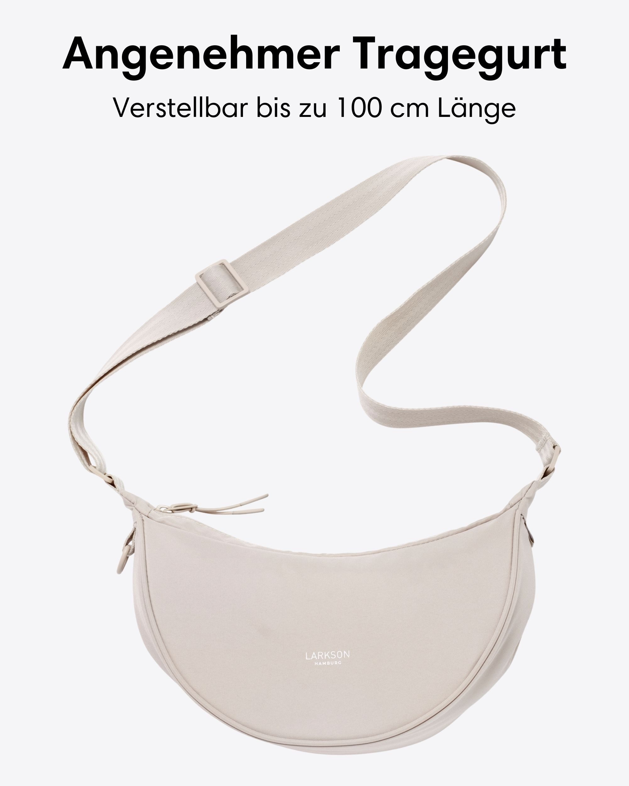 LARKSON Umhängetasche Solveig Small Halbmondtasche für Damen und Herren, Stylische Crossbody Bag in Halbmond Form