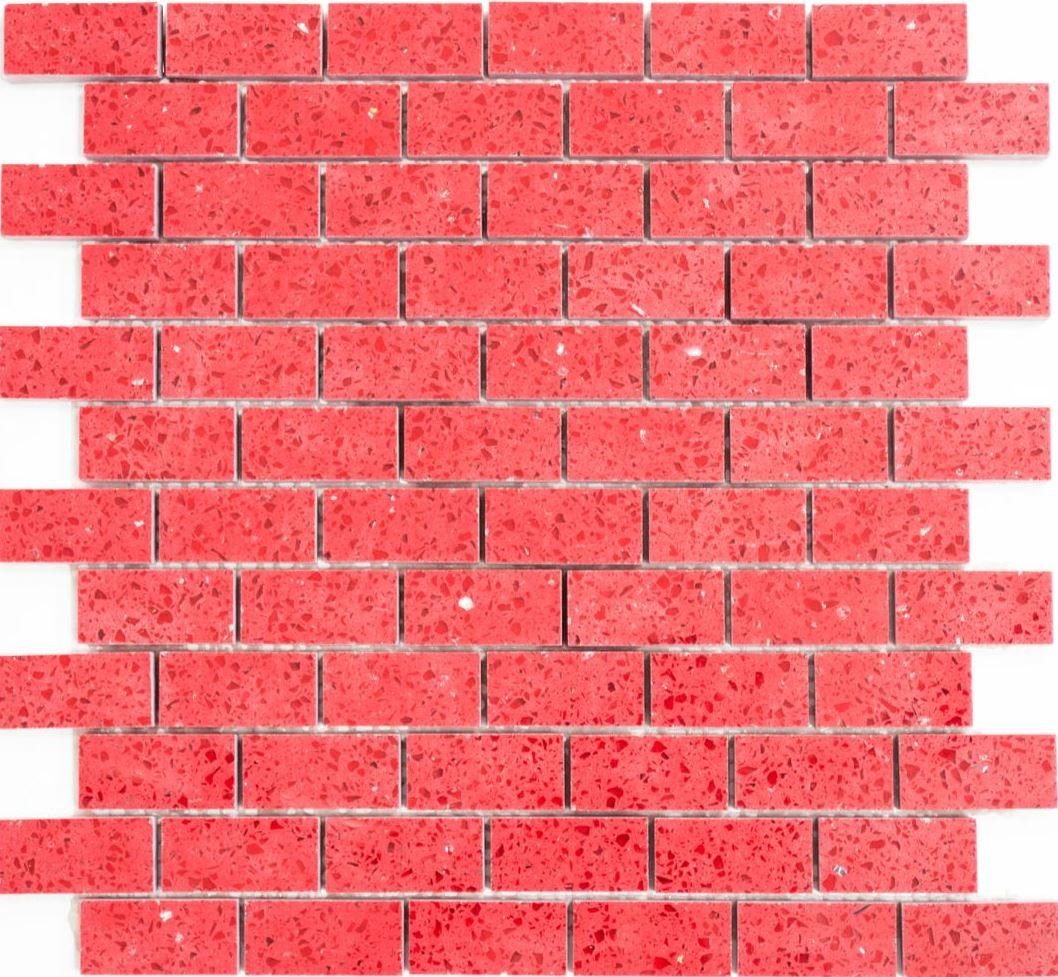 Artificial Brick Quarz rot Bodenfliese Kunststein Mosaikfliesen Mosani Komposit