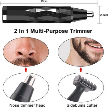 HYTIREBY Nasen- und Ohrhaartrimmer Nasenhaartrimmer, Nasen/Ohrhaarschneider Herren, zum sicheren Trimmen ohne Zupfen, USB-Aufladung