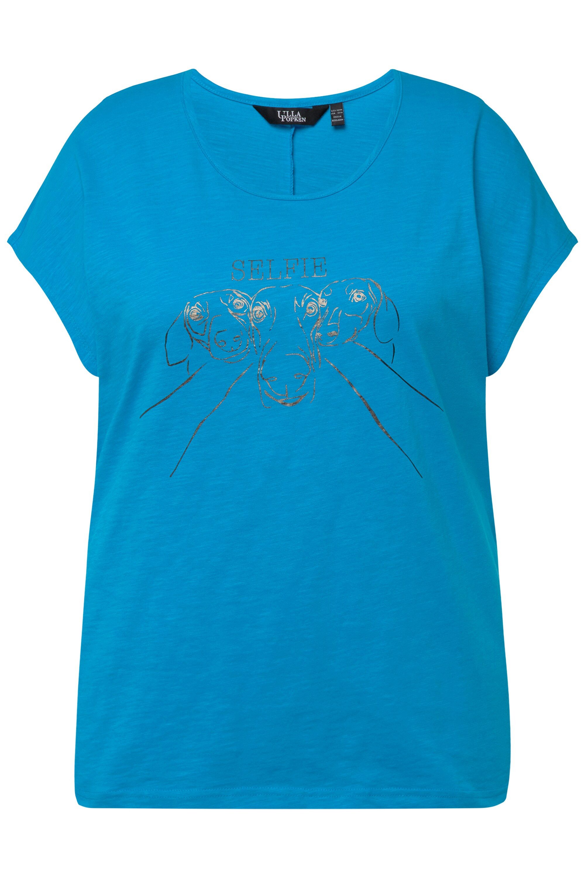 Ulla Popken T-Shirt T-Shirt Metallic-Tiermotiv Oversized günstig online kaufen