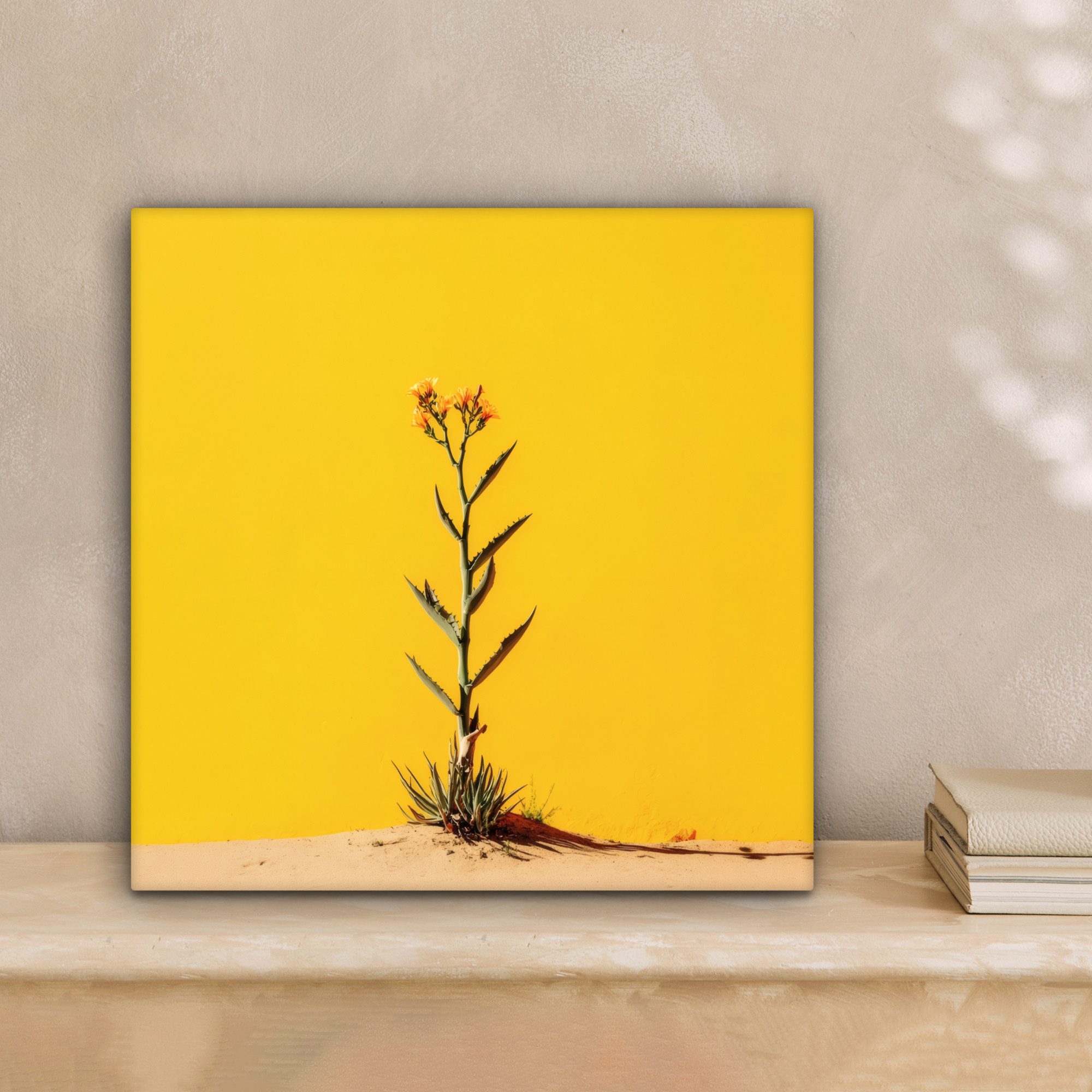 OneMillionCanvasses® Leinwandbild Sand - Pflanze - Gelb - Minimalistisch, F günstig online kaufen