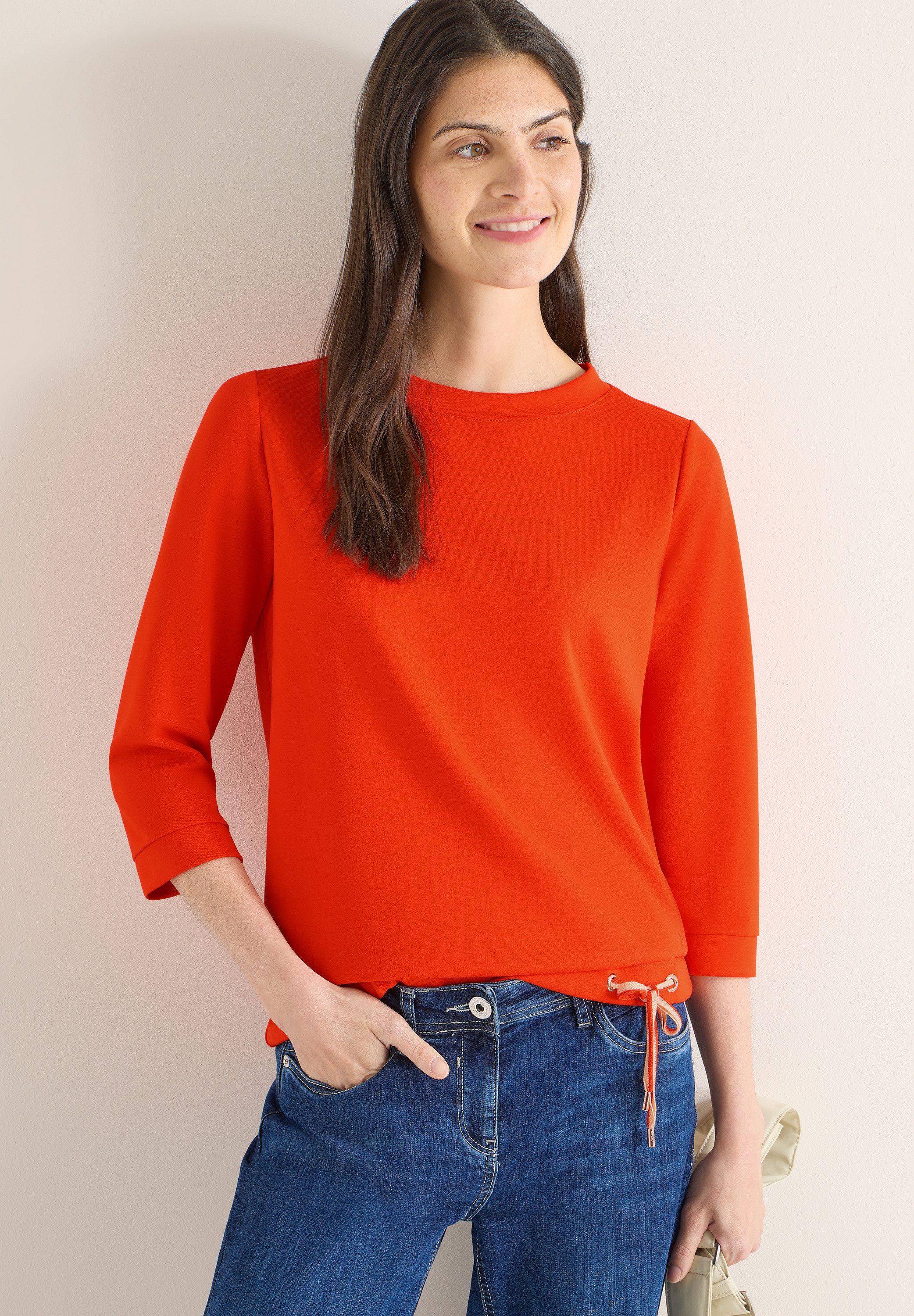 CECIL 3/4-Arm-Shirt mit Kordelzug am Saum günstig online kaufen
