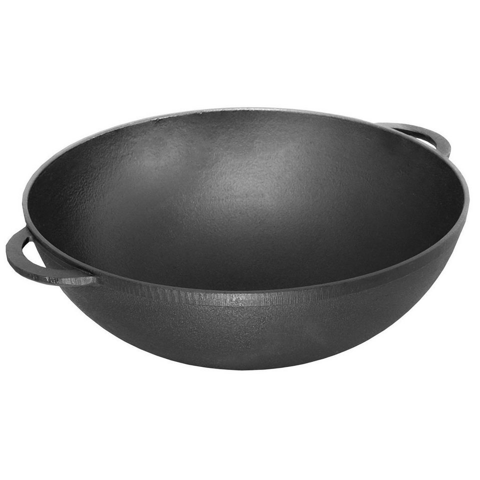 BIOL Wok 3L Wok Bratpfanne Gusseisen Kasan Schmortopf 26 cm, Gusseisen,  Induktion