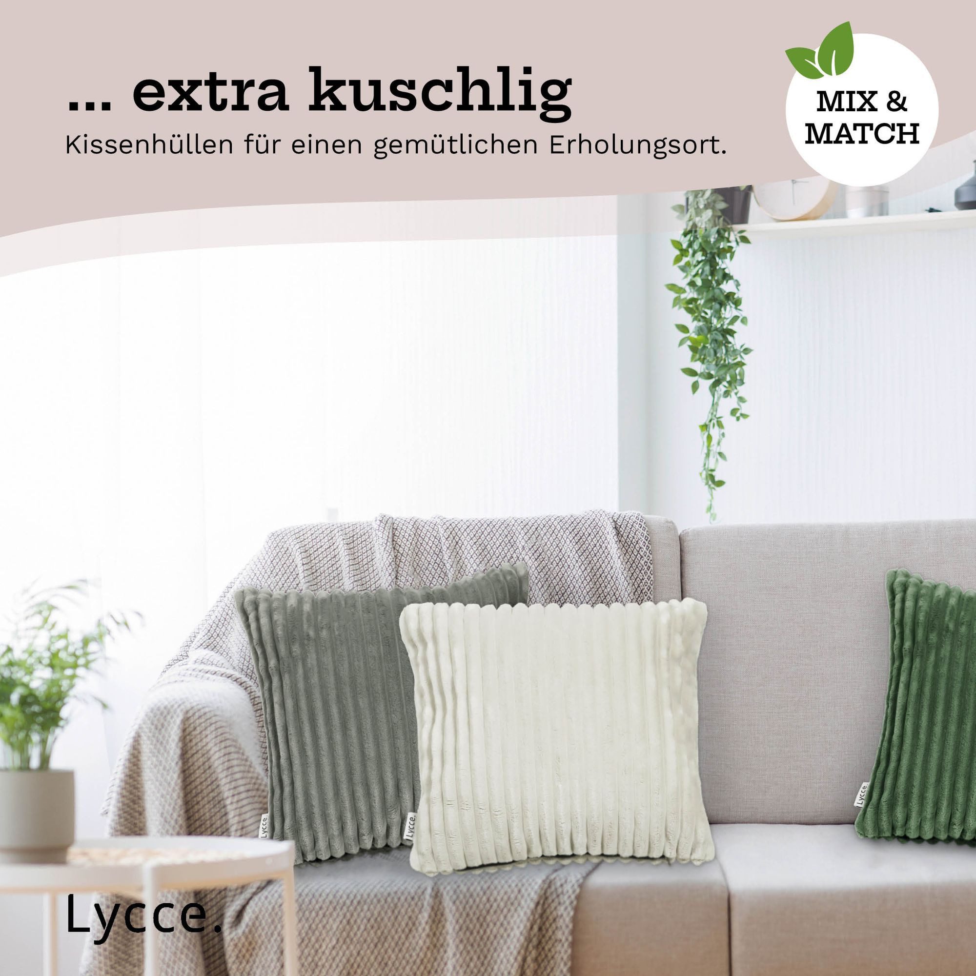 Lycce Dekokissen Kissenbezug Deluxe aus extra breitem, flauschigem Cordstof günstig online kaufen