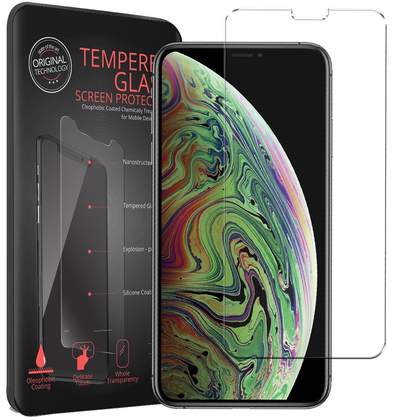 CoolGadget Schutzfolie Panzerfolie für Apple iPhone XS Max / 11 Pro Max, (9H Härtegrad, 2x Schutzglas, 1xReinigungset), Displayfolie Schutzfolie 2 Stück für iPhone 11 Pro Max Glas Folie