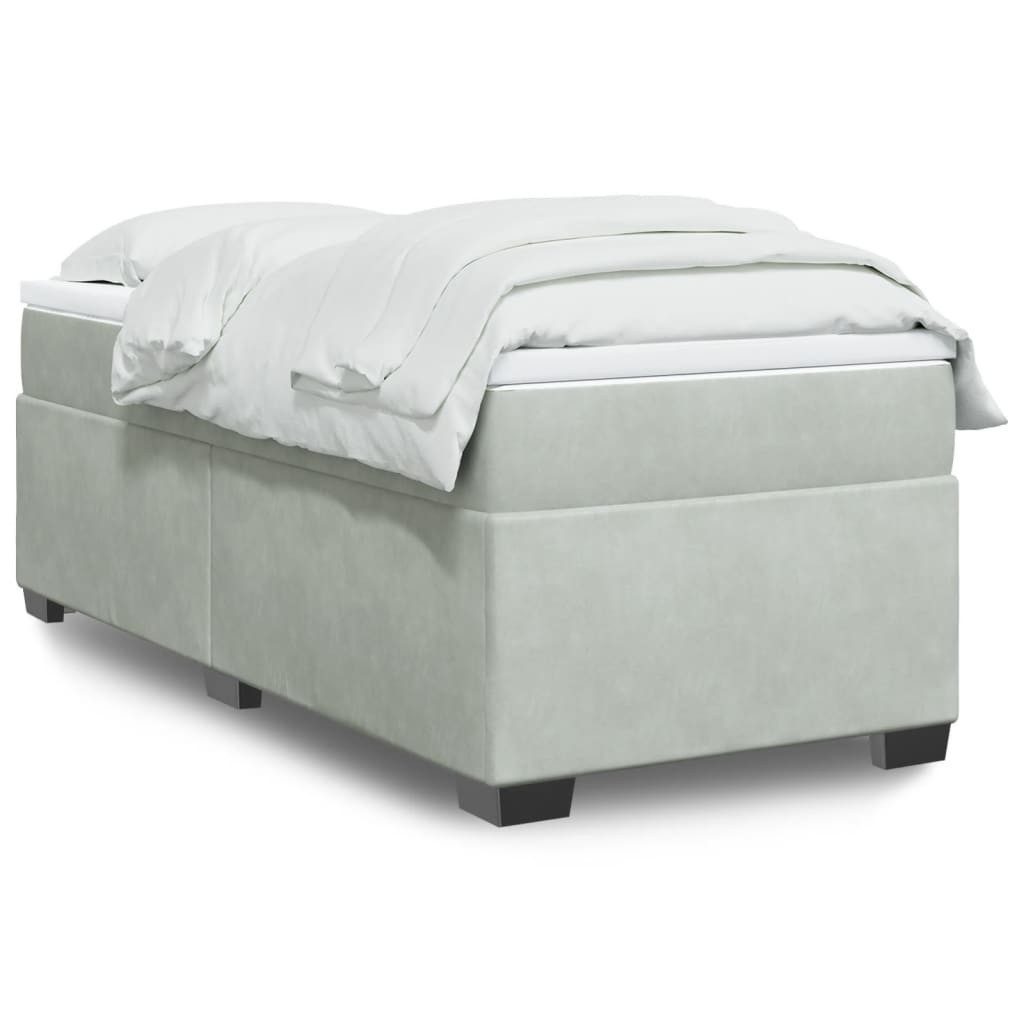vidaXL Bett Boxspringbett mit Matratze Hellgrau günstig online kaufen