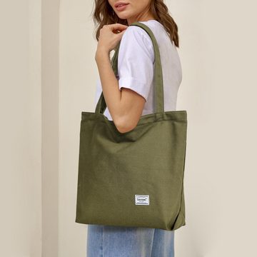 TAN.TOMI Umhängetasche Canvas Tasche Damen Groß Shopper Handtasche Damen Schultertasche, Tote Bag Canvas Tasche Damen Umhängetasche für Schule Arbeit Reisen