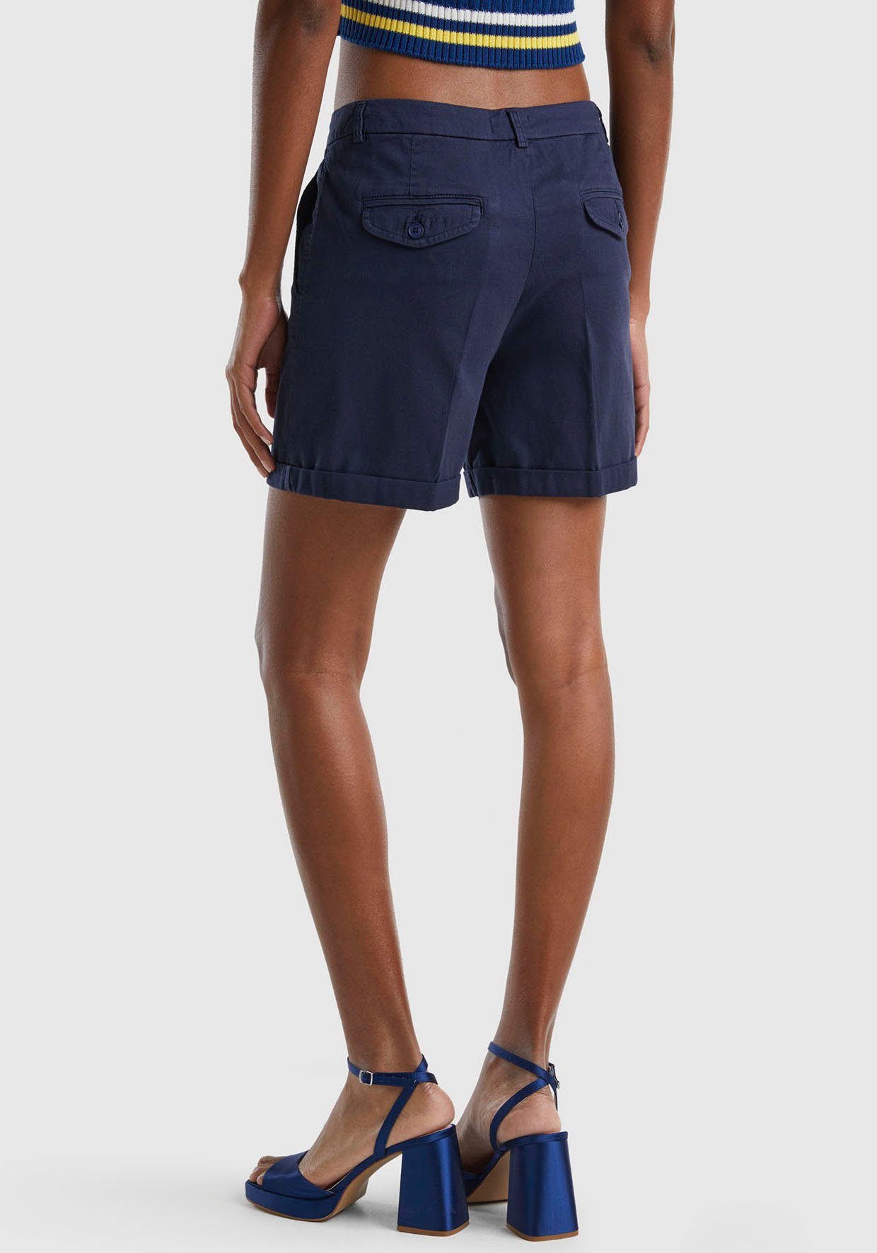 mittelblau Bermudas Umschlag United mit Benetton Colors kleinem am Saum of