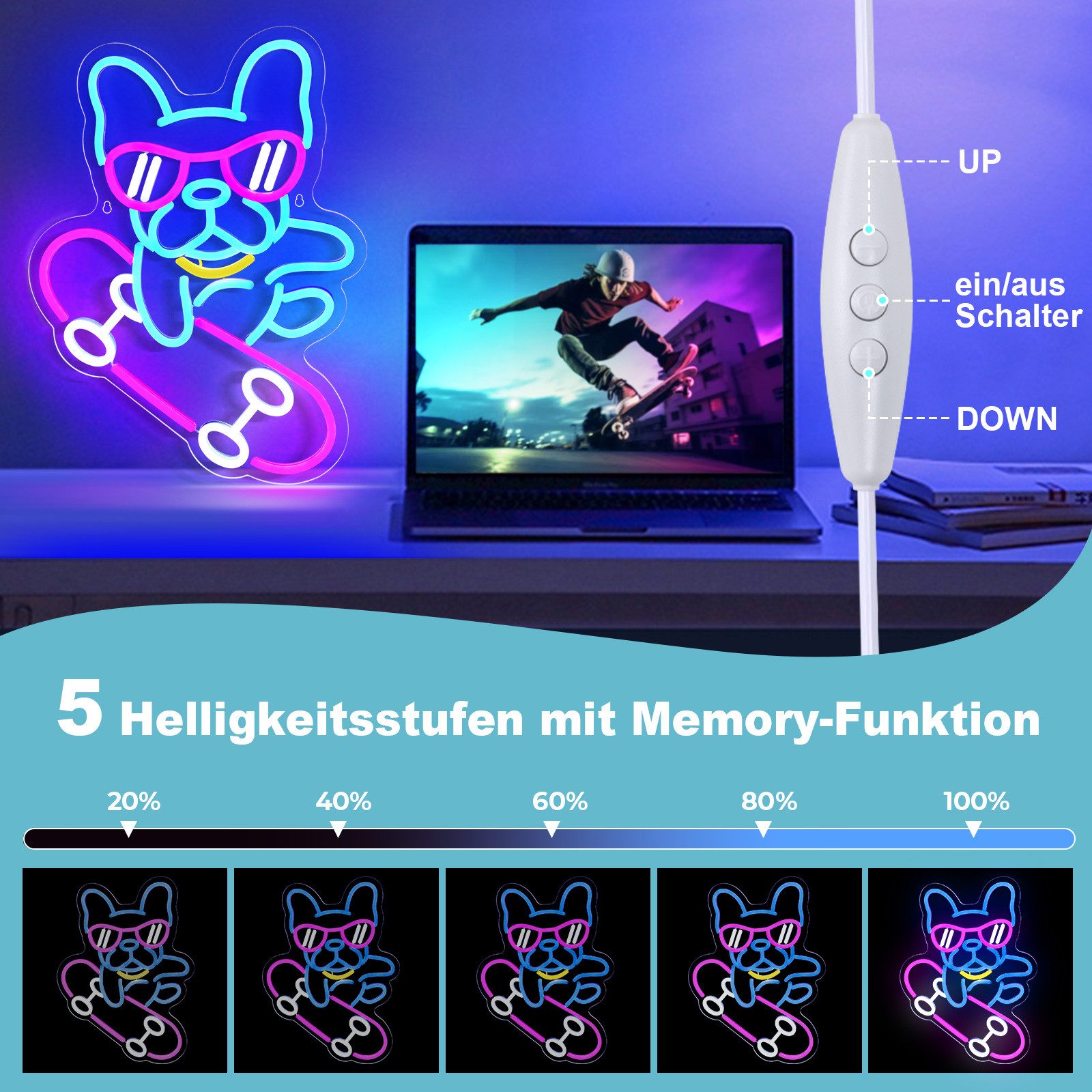 MUPOO Dekolicht LED Neon Schilder für günstig online kaufen