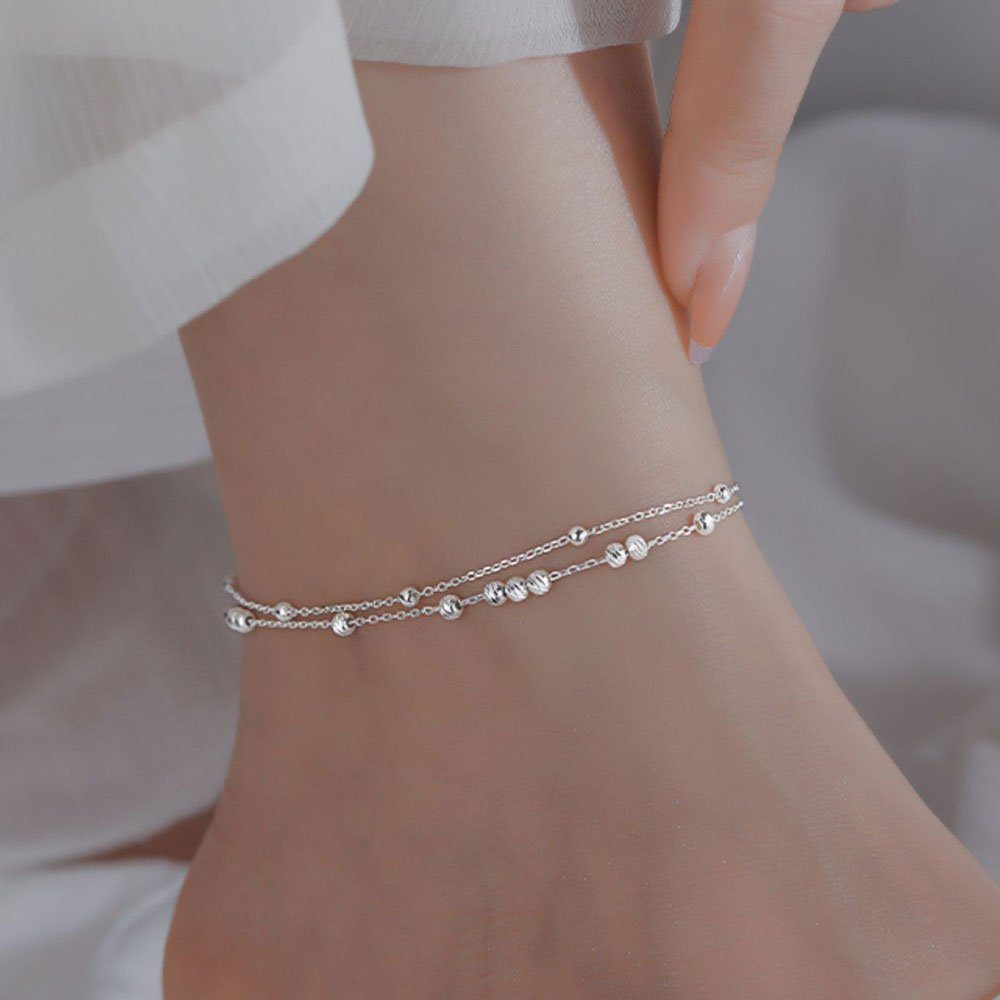 Sexy LAKKEC Braut Kreative Doppelschicht-Perlen Fußkettchen Frauen Fußkette Schmuck