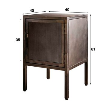 RINGO-Living Beistelltisch Metall Nachttisch Elayne mit Tür in Bronze-matt, Möbel