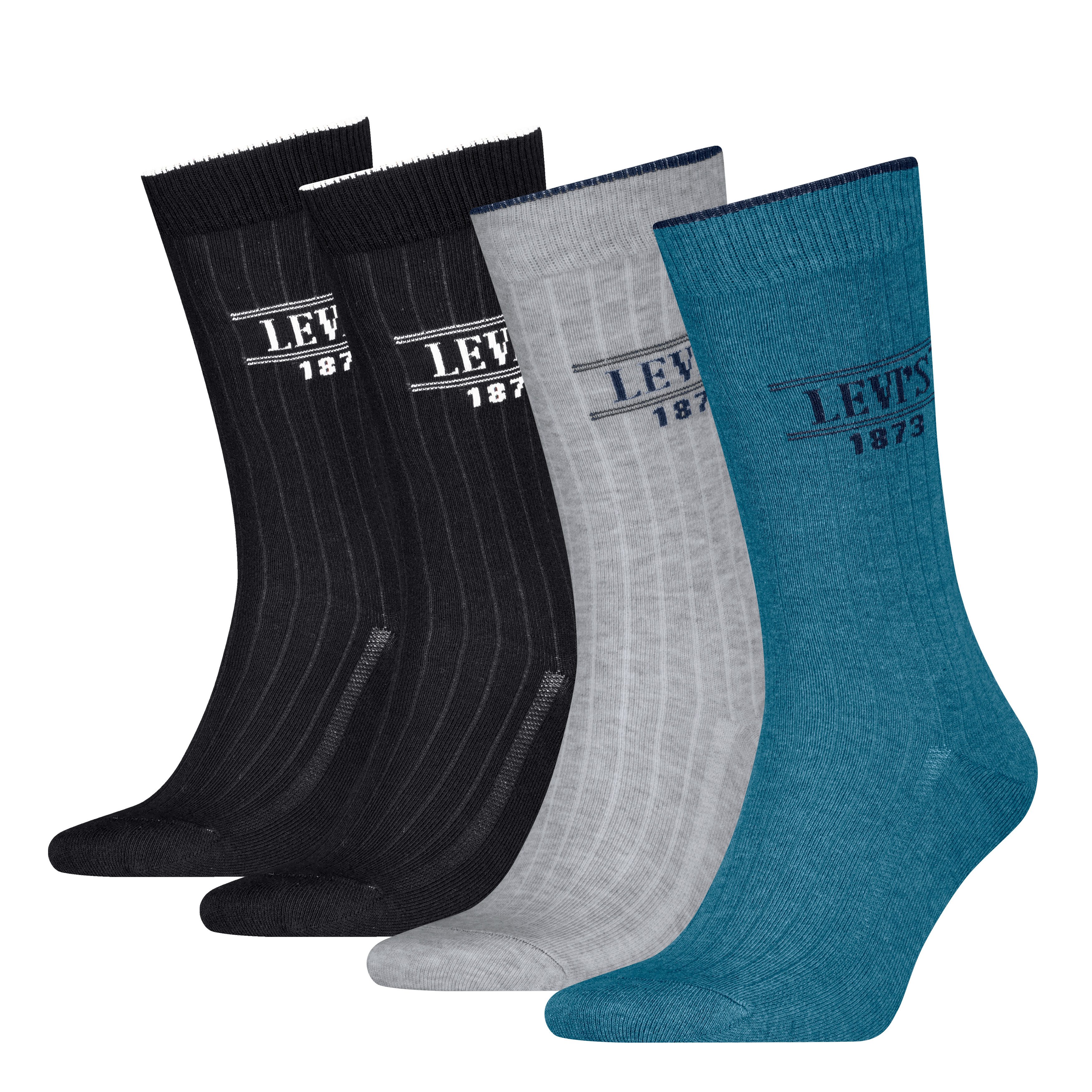 Levi's® Socken LEVIS REG CUT RIB LOGO 4P ECOM (4-Paar)