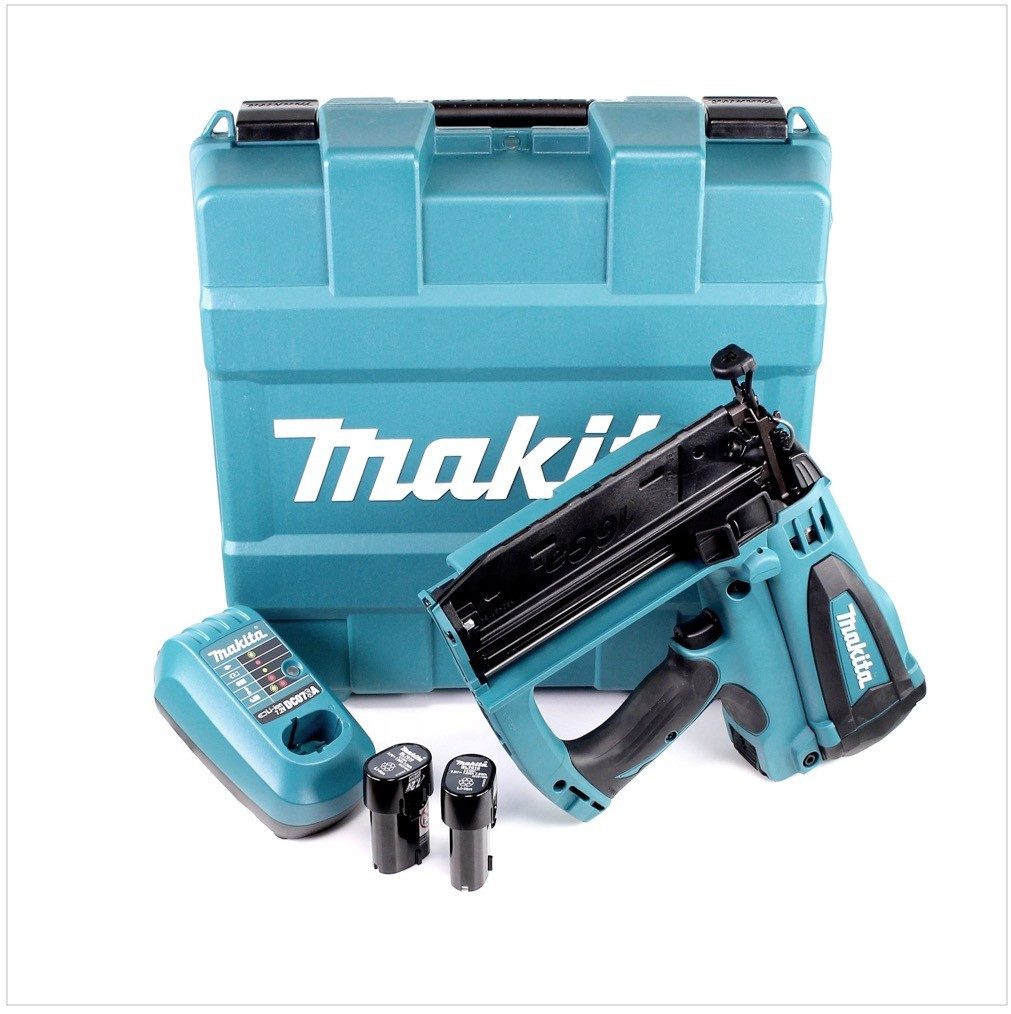 Makita Stauchkopfnagler GF 600 SE Akku Gas Stauchkopf Nagler 7,2 V im Koffer mit 2x BL7010