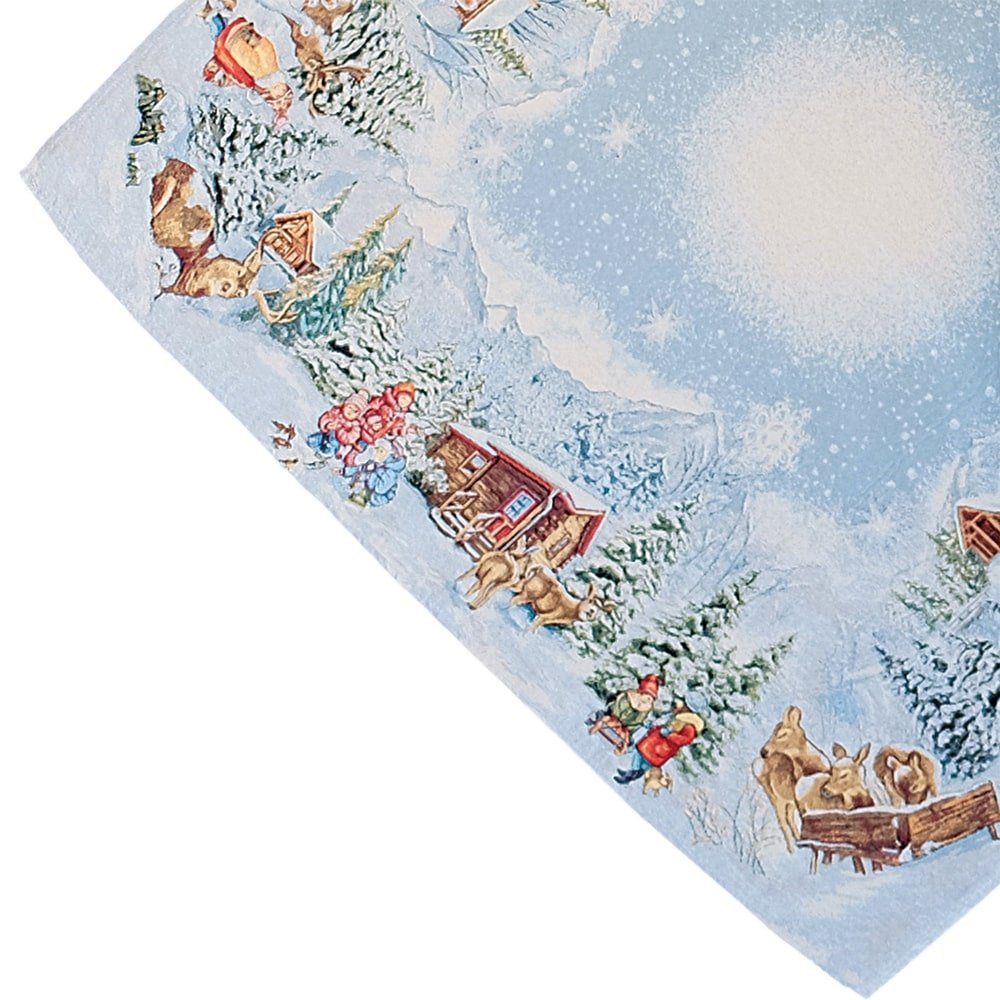 matches21 HOME & HOBBY Tischdecke Tischdecke MARLA Winterlandschaft Polyester Baumwolle 95 x 95 cm (1-tlg), Handwäsche empfohlen