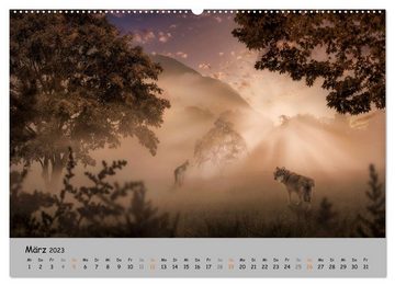 CALVENDO Wandkalender Der lange Weg der Wölfe (Premium, hochwertiger DIN A2 Wandkalender 2023, Kunstdruck in Hochglanz)