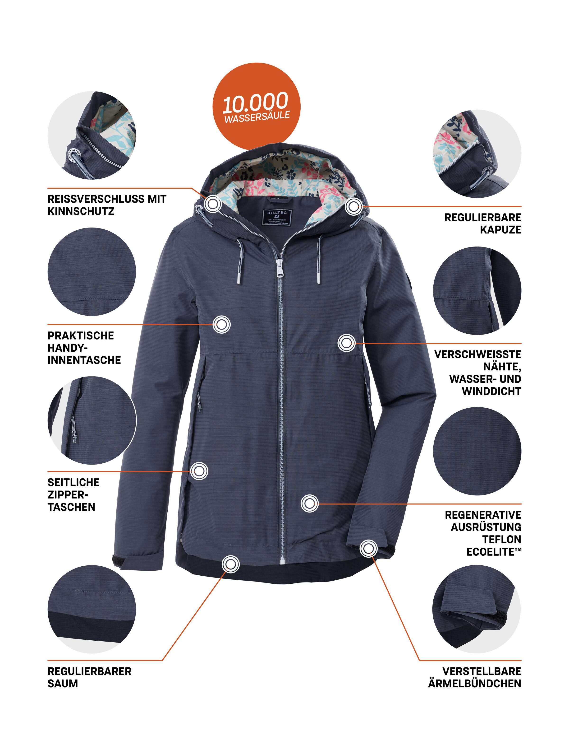 Killtec Funktionsjacke KOS 62 WMN JCKT Leichte, wasserdichte Damenjacke mit verstellbarer Kapuze – Bild 5 von 5