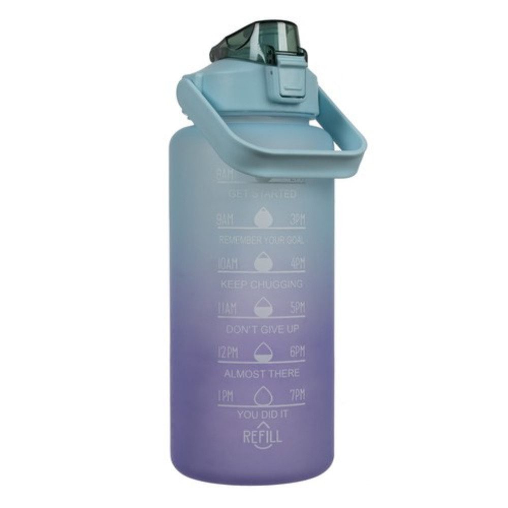 Trizand Trinkflasche Wasserflasche 2L Trinkflasche, Mit Griff und Trinkhalm zum Saugen, kein Kippen nötig